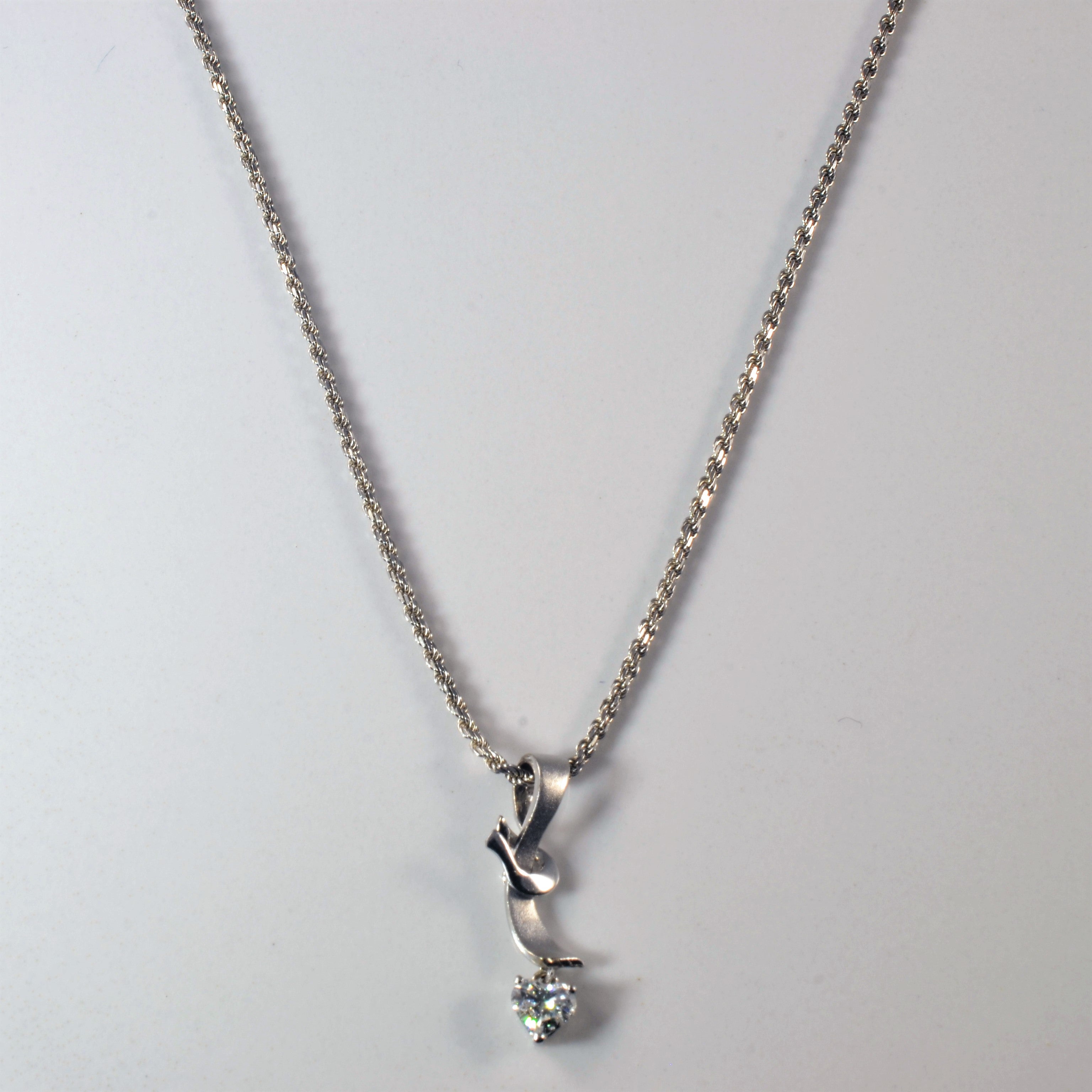 Heart Cut Diamond Drop Necklace | 0.22ct | 16" |