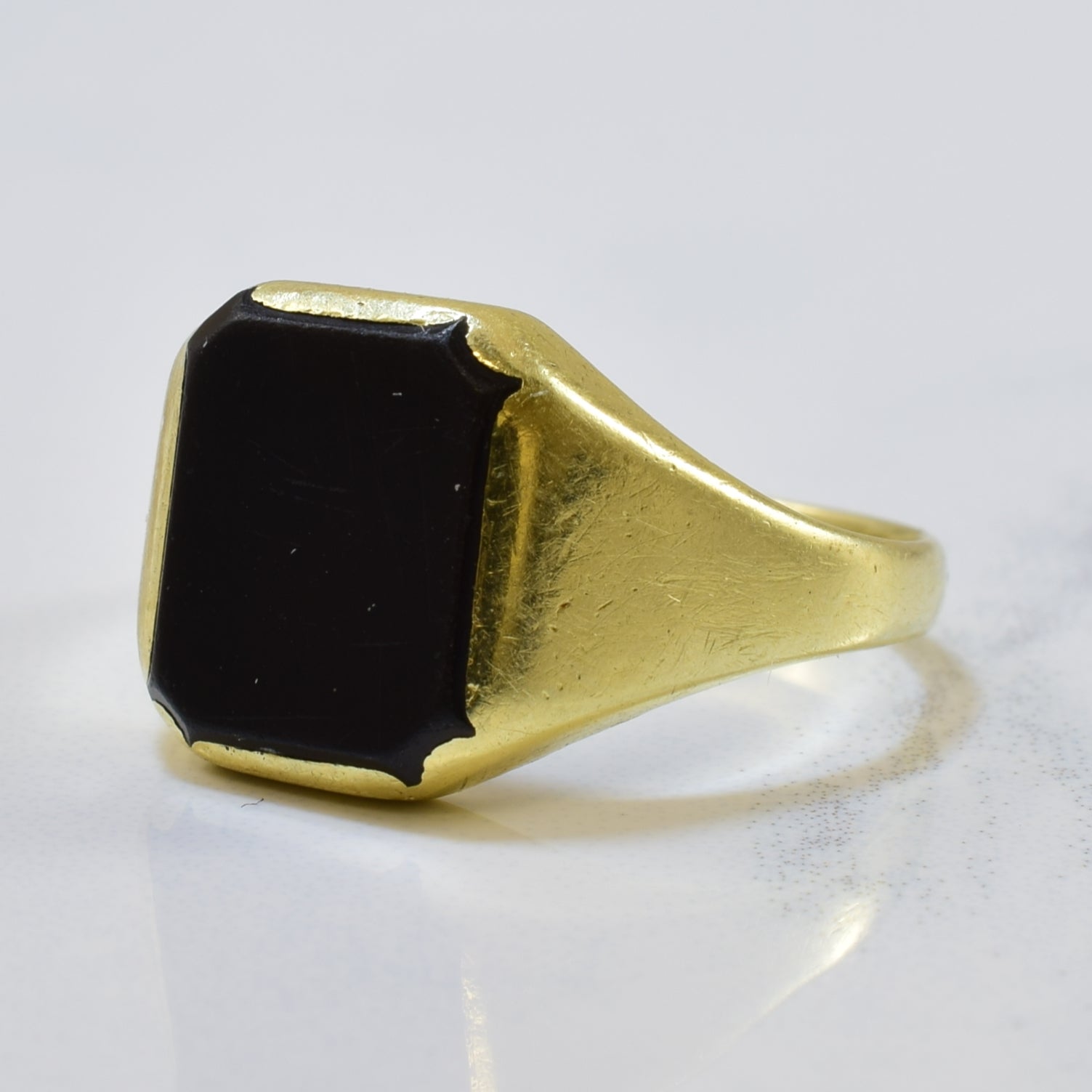 Black Onyx Signet Ring | 3.00ct | SZ 7.25 |