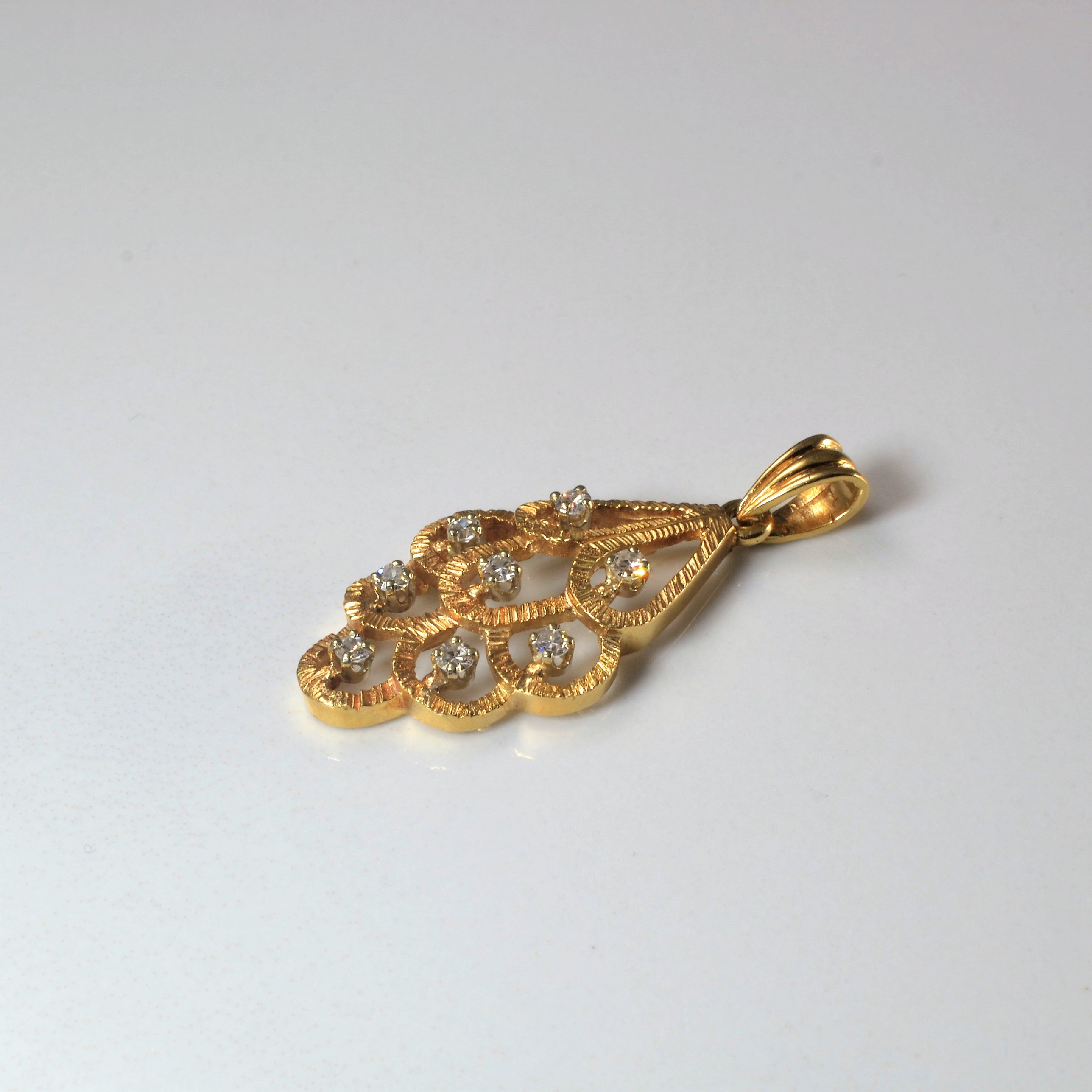 Open Work Diamond Drop Pendant | 0.20ctw |