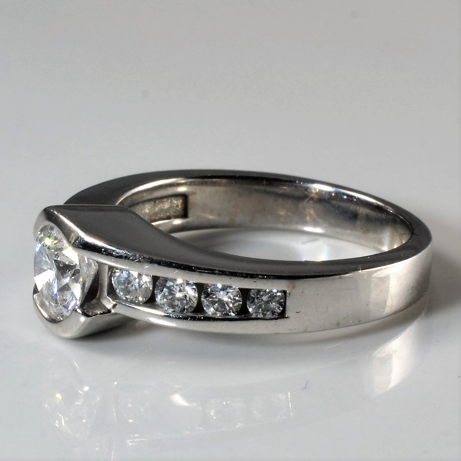 Channel Set Diamond Bypass Ring | 0.89ctw | SZ 6.5 |