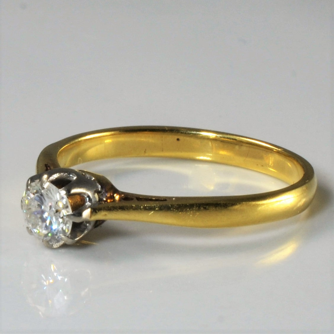 Mid Century Solitaire Diamond Engagement Ring | 0.30ct | SZ 7 |