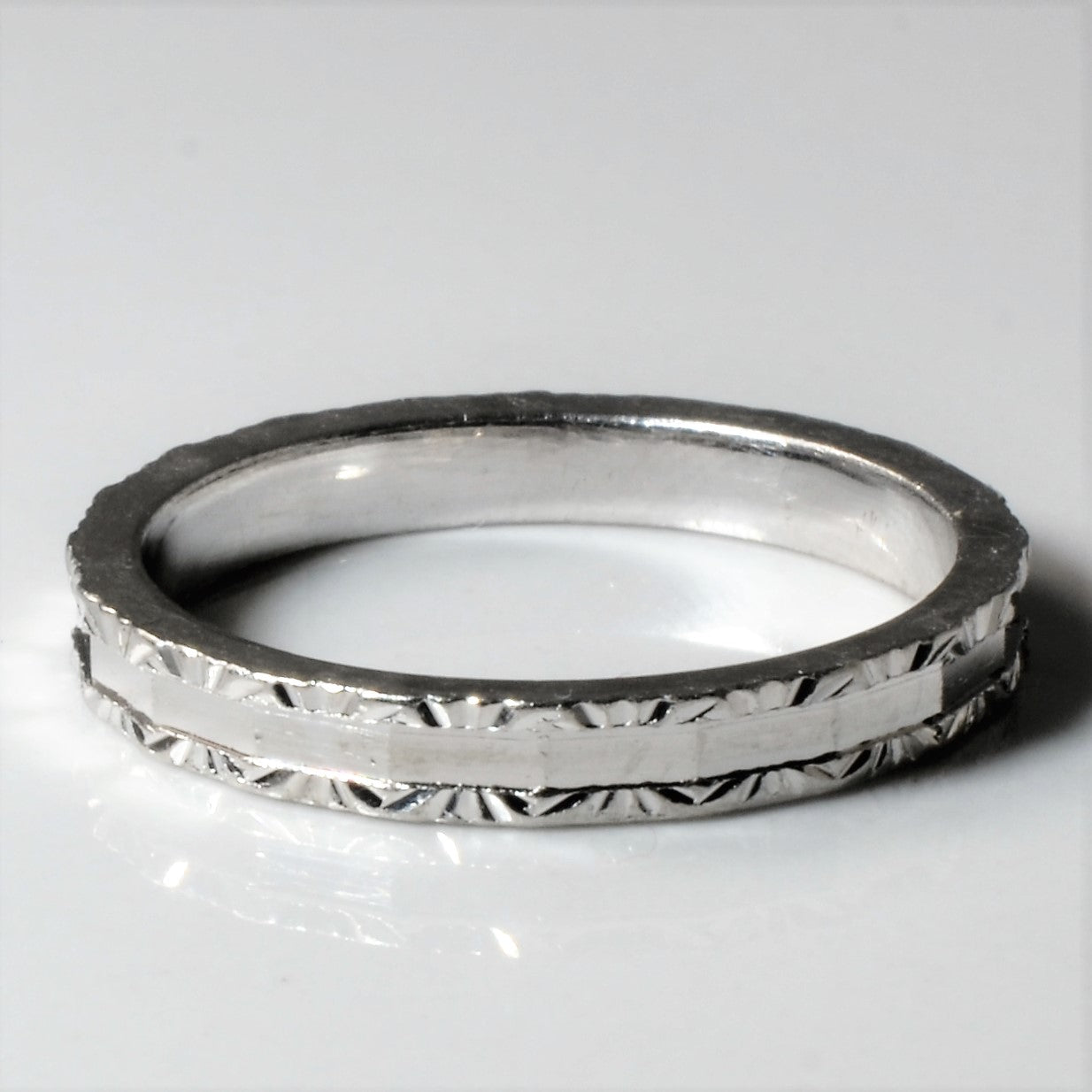 Textured Platinum Wedding Band | SZ 6.5 |