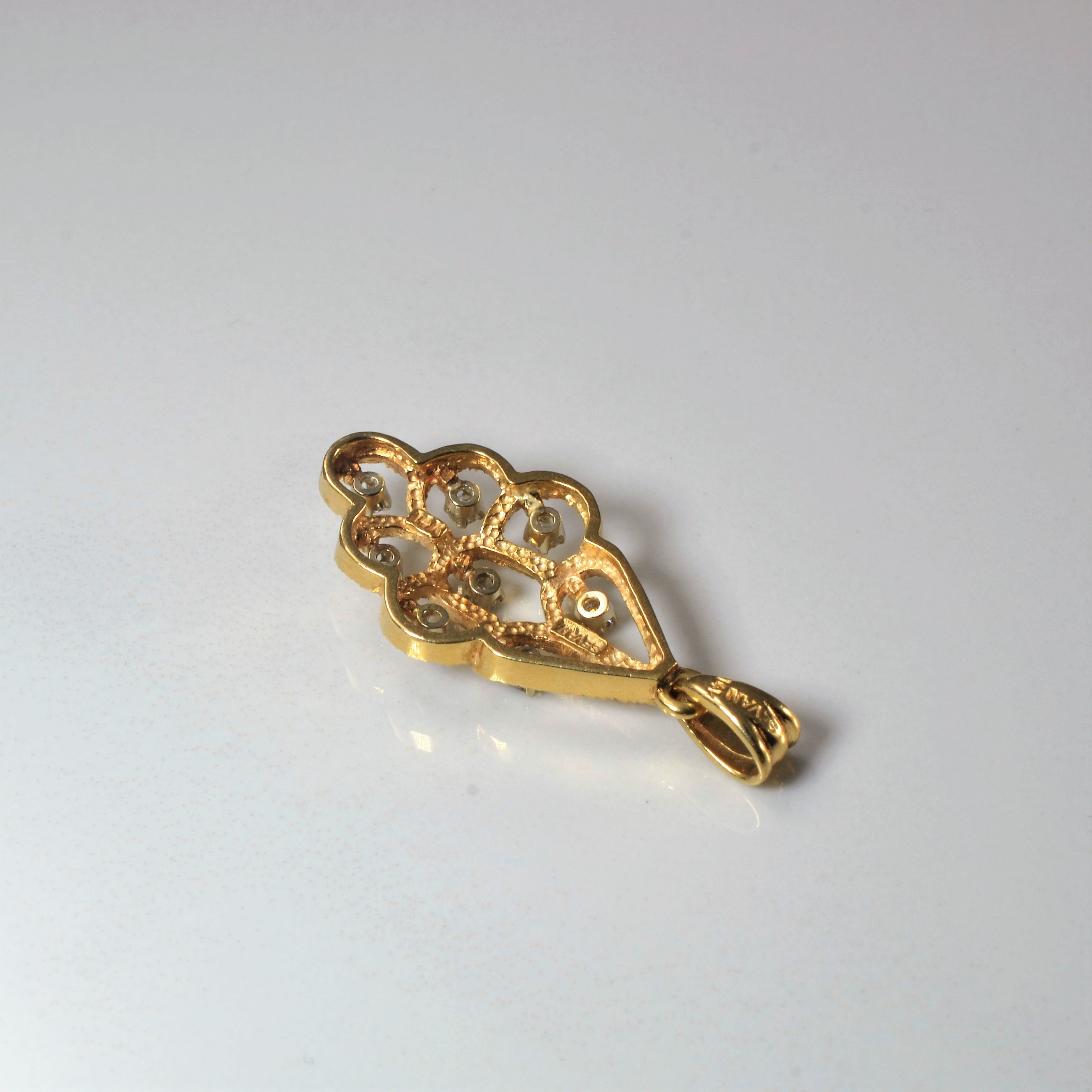 Open Work Diamond Drop Pendant | 0.20ctw |