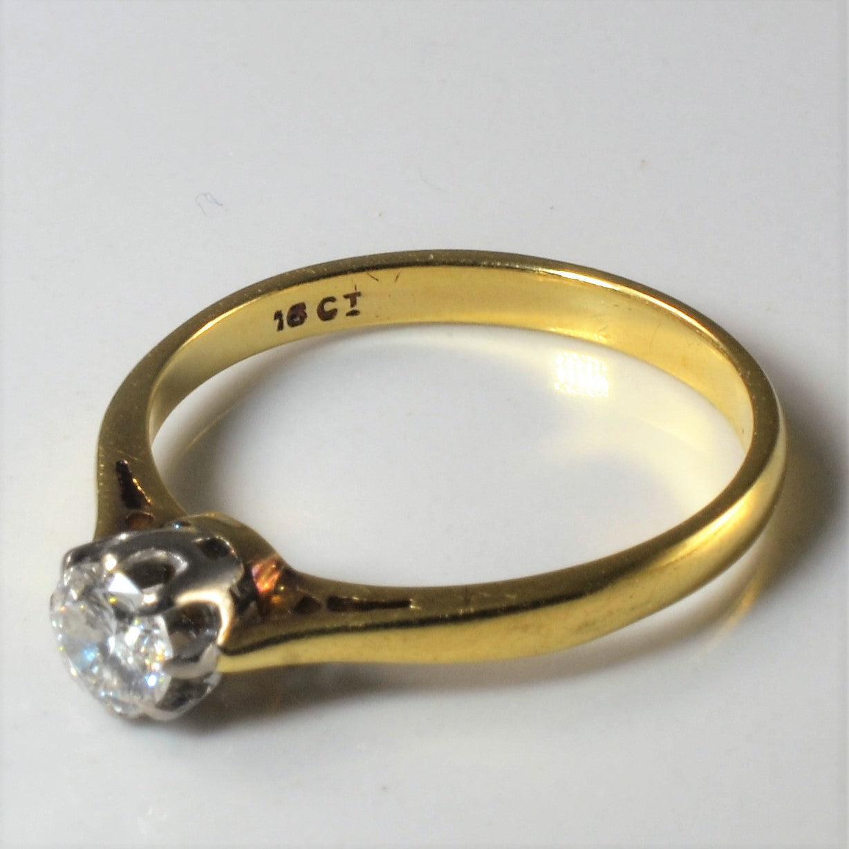 Mid Century Solitaire Diamond Engagement Ring | 0.30ct | SZ 7 |