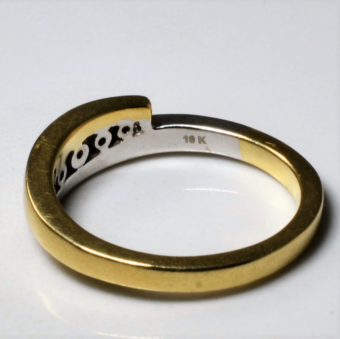 Two Tone Channel Bypass Ring | 0.15ctw | SZ 6.75 |