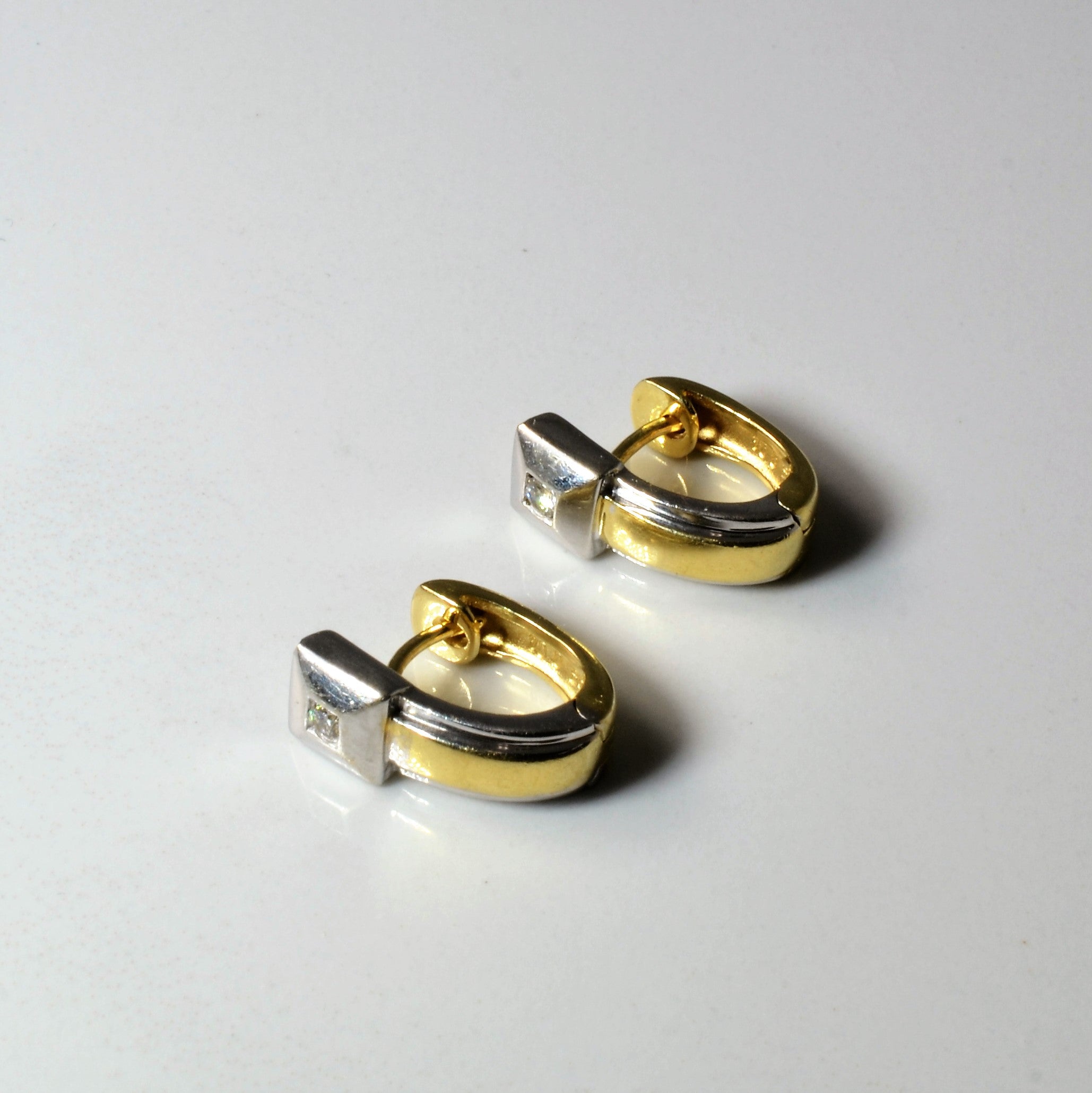 Flush Set Diamond Huggie Earrings | 0.08ctw |