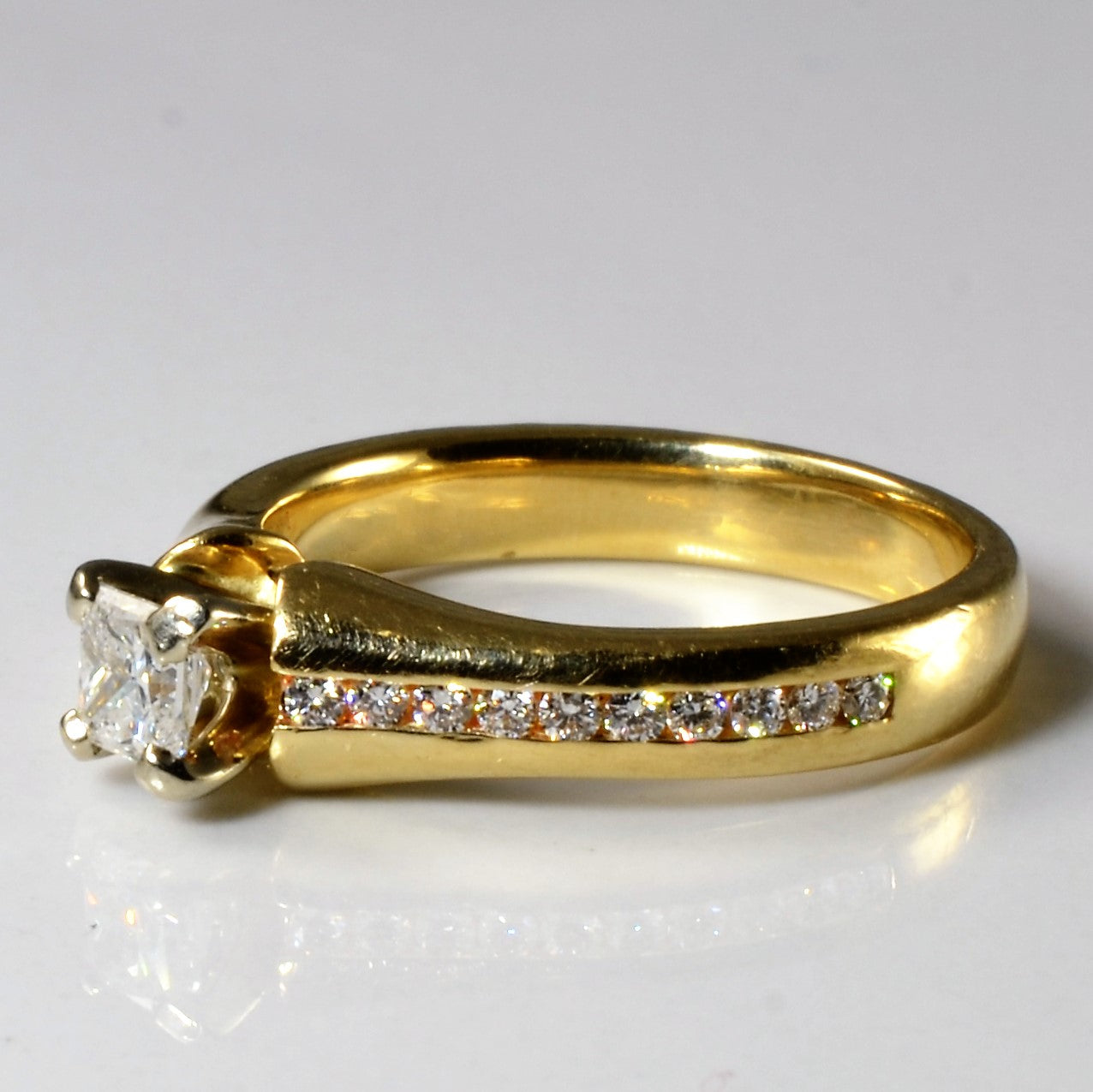Channel Detailed Princess Diamond Engagement Ring | 0.50ctw | SZ 5.25 |