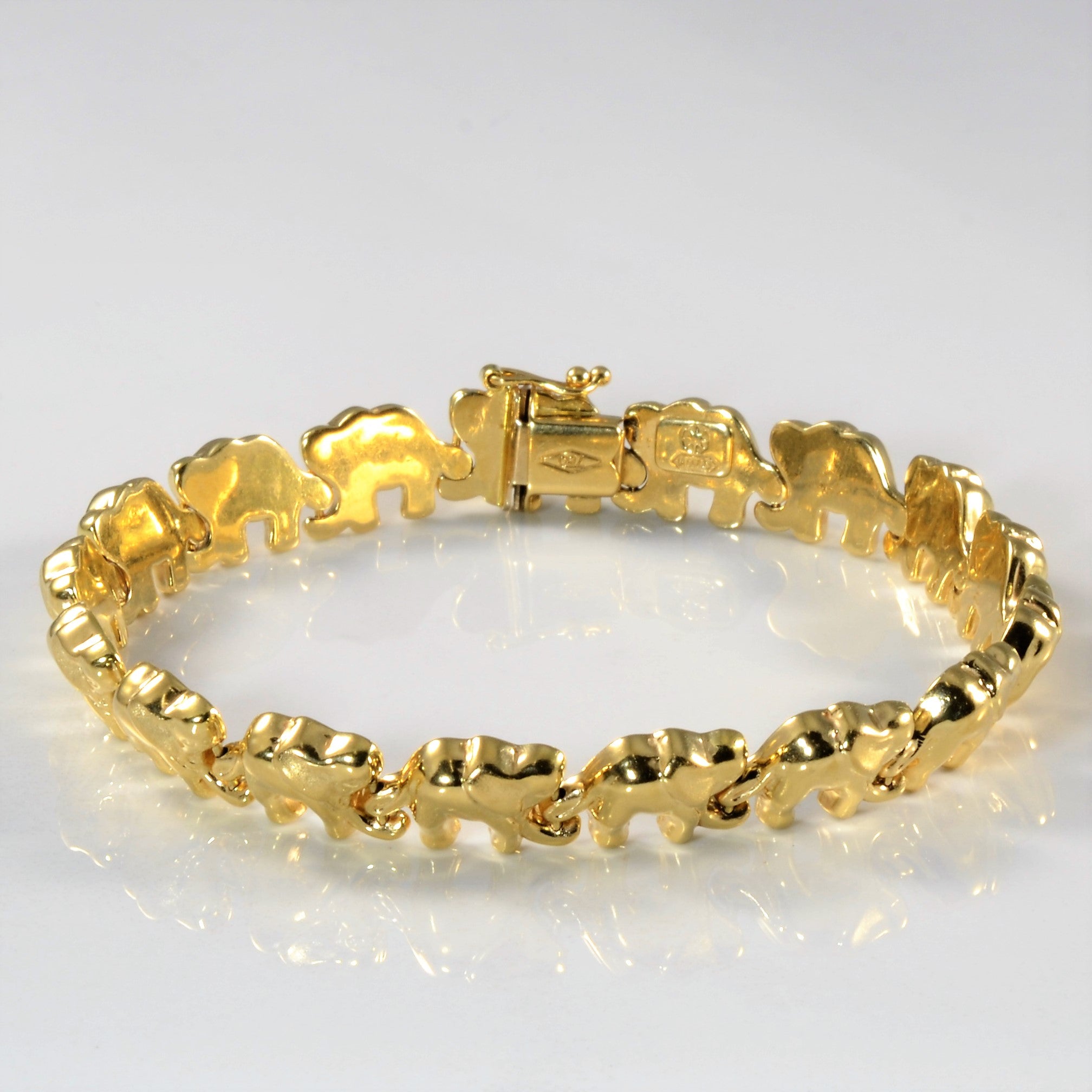 Bracelet éléphant en or massif | 20 cm |