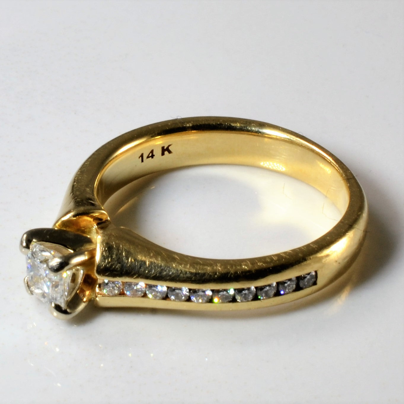 Channel Detailed Princess Diamond Engagement Ring | 0.50ctw | SZ 5.25 |