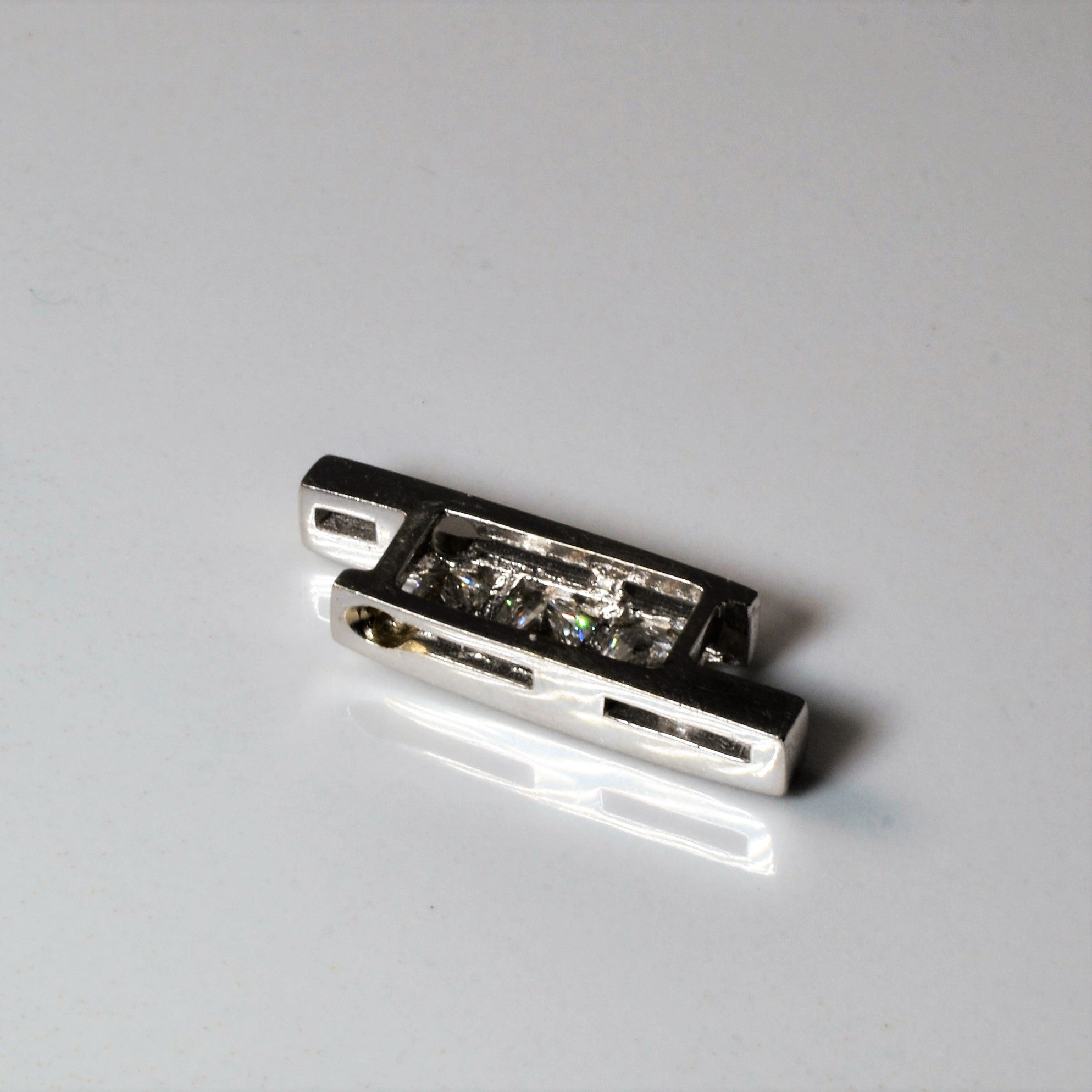 Tension Set Princess Canadian Diamond Pendant | 1.24ctw |