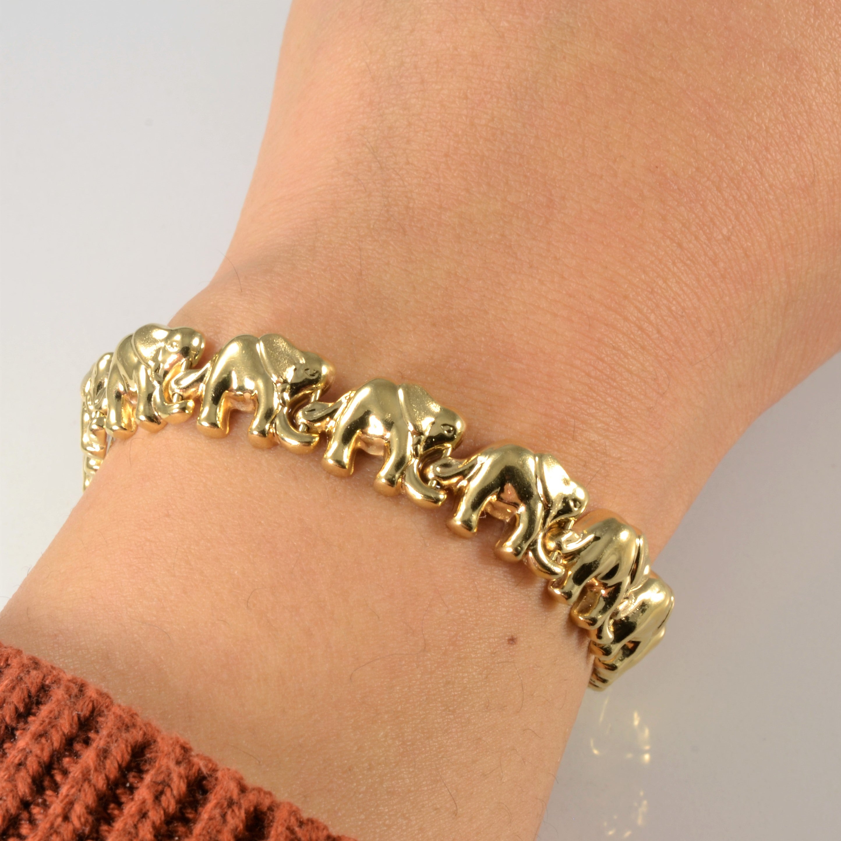 Bracelet éléphant en or massif | 20 cm |
