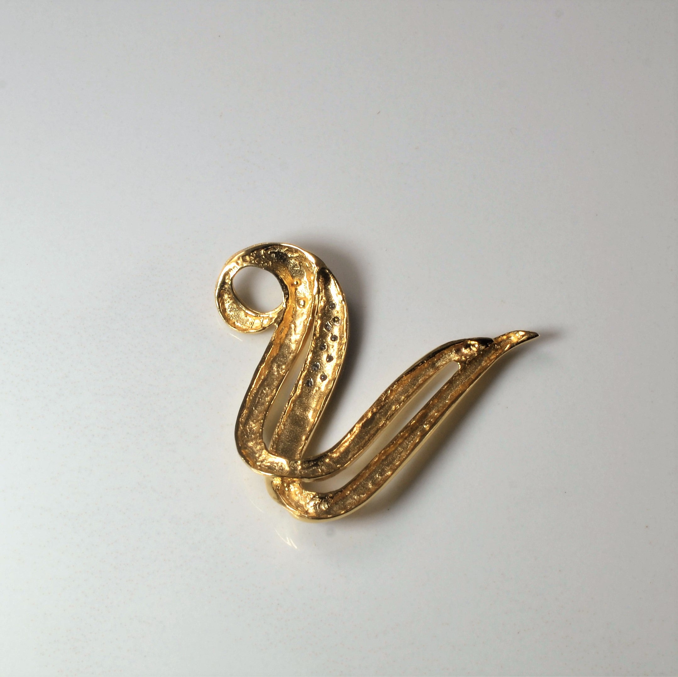 Abstract Diamond Wave Pendant | 0.045ctw |
