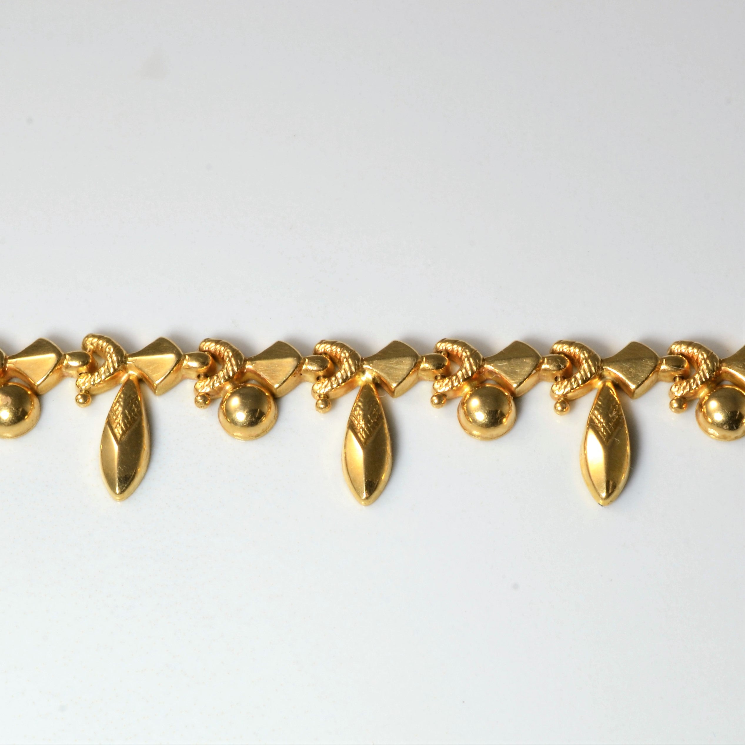 Yellow Gold Drop Bead Necklace | 18" |
