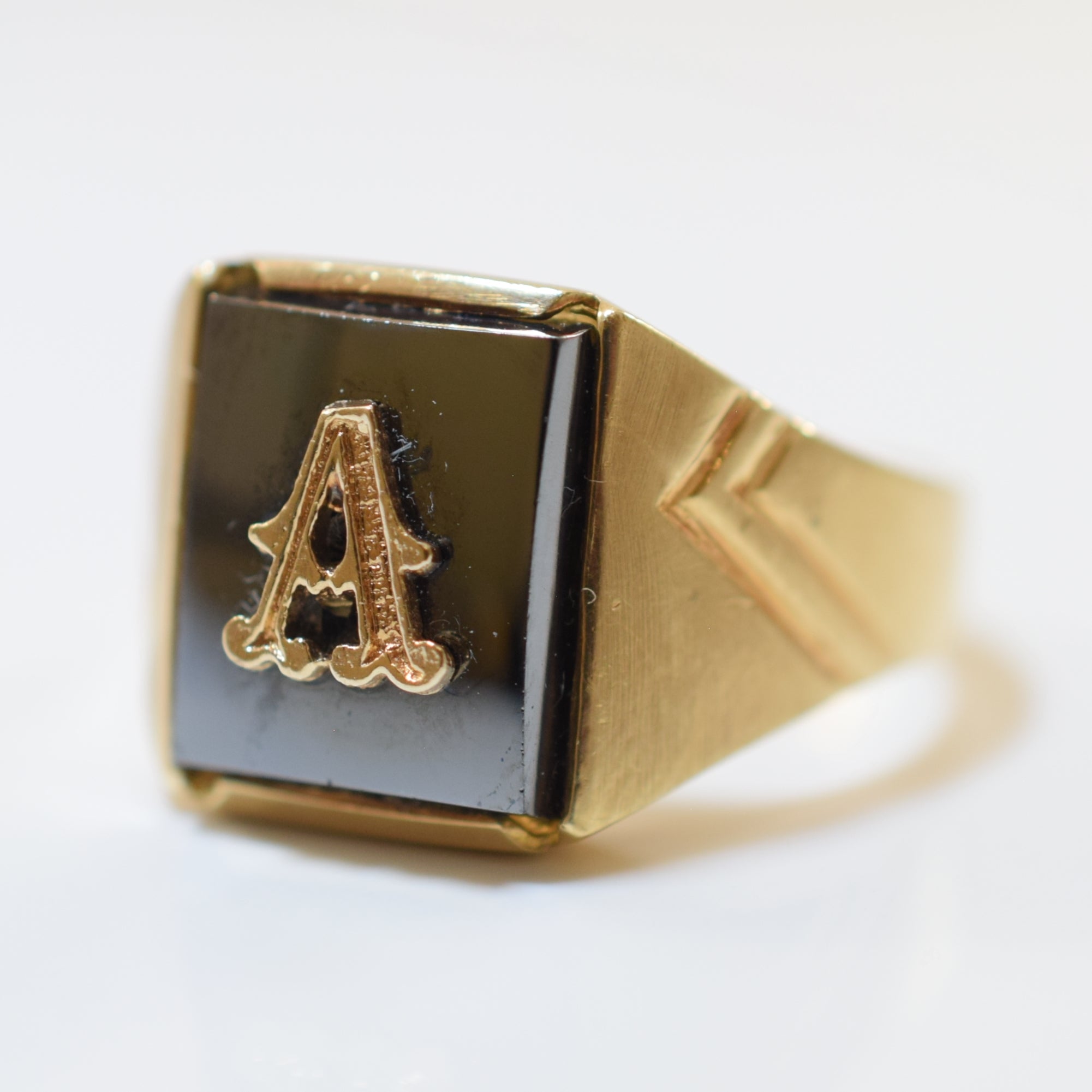Initial 'A Hematite Ring | 8.50ct | SZ 9.75 |