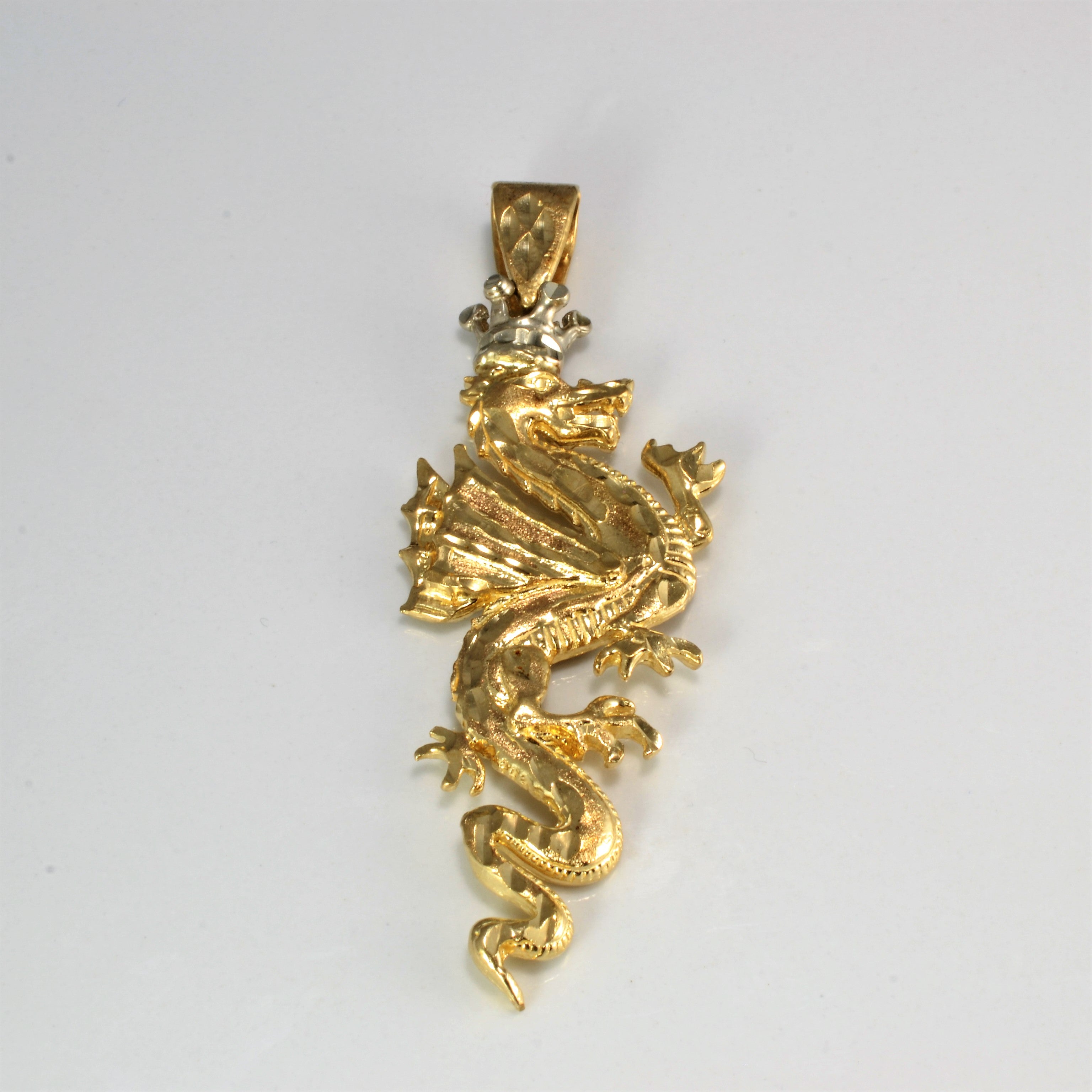 Vivienne Dragon Pendant, Yellow Gold, White Gold, Lacquer