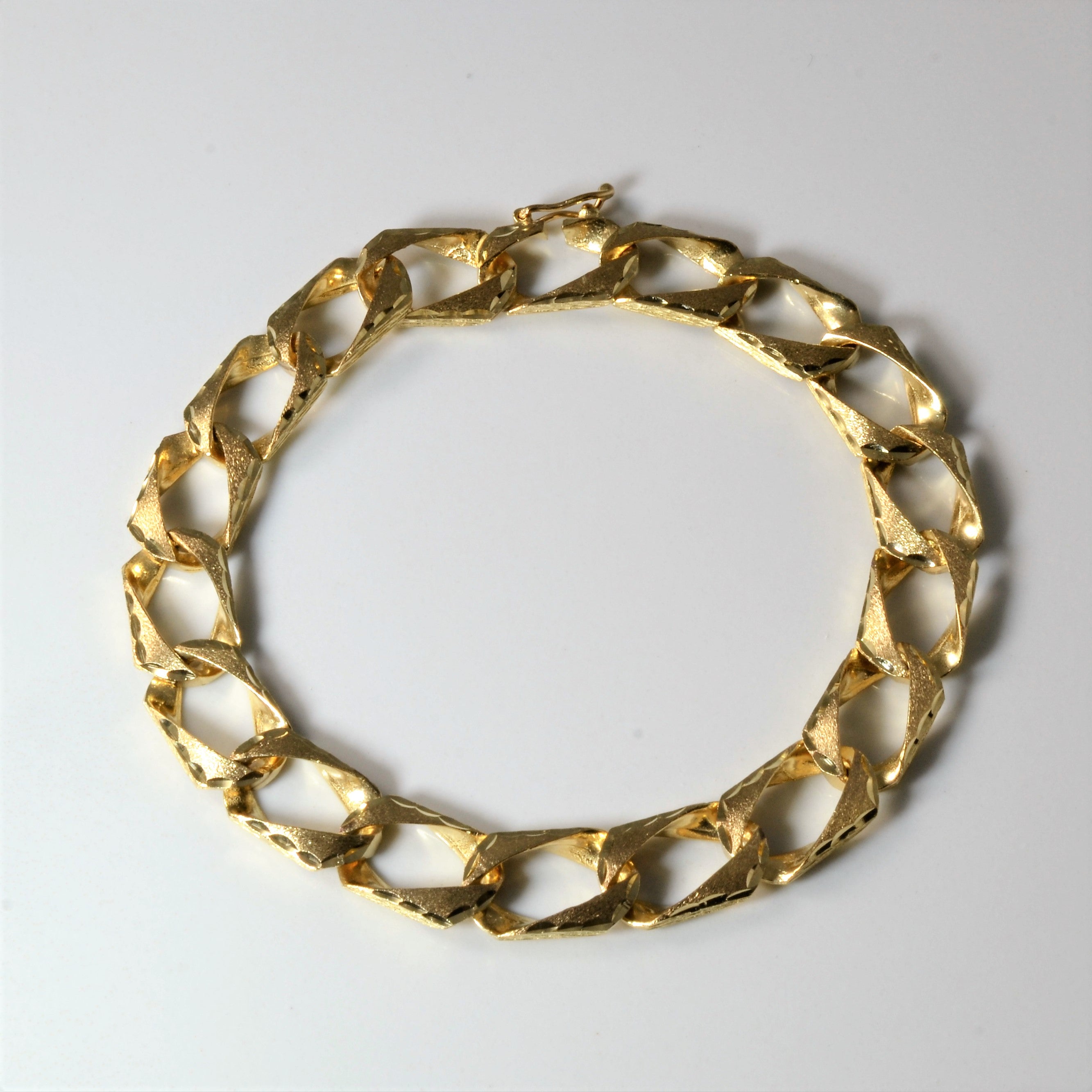 10k Yellow Gold Curb Link Chain Bracelet | 8" |