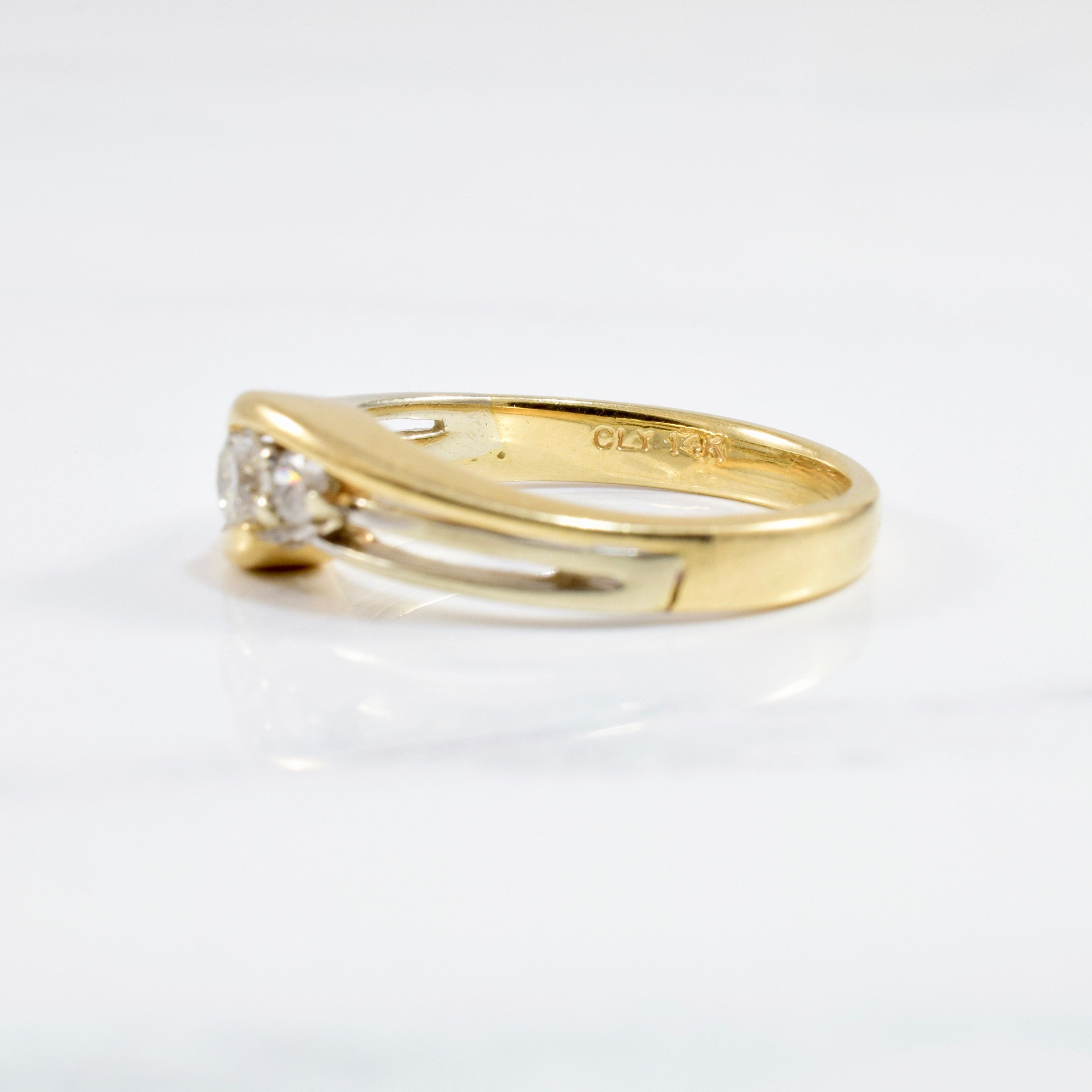 Three Stone Bypass Diamond Ring | 0.29 ctw SZ 7 |