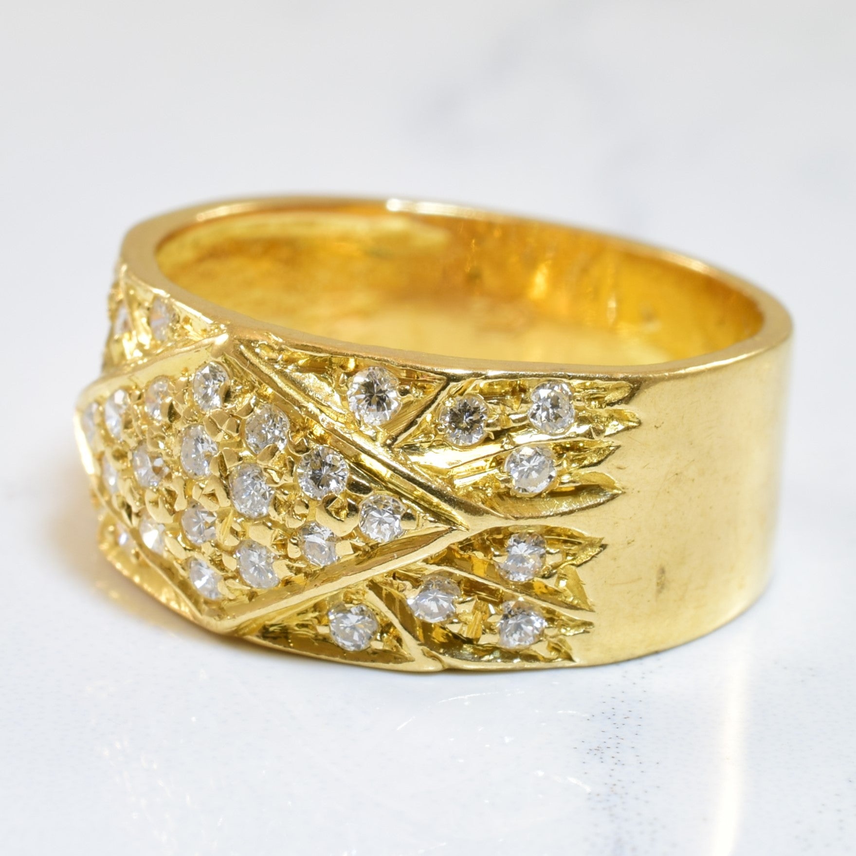 Pave Diamond Wide Band | 0.50ctw | SZ 7.75 |
