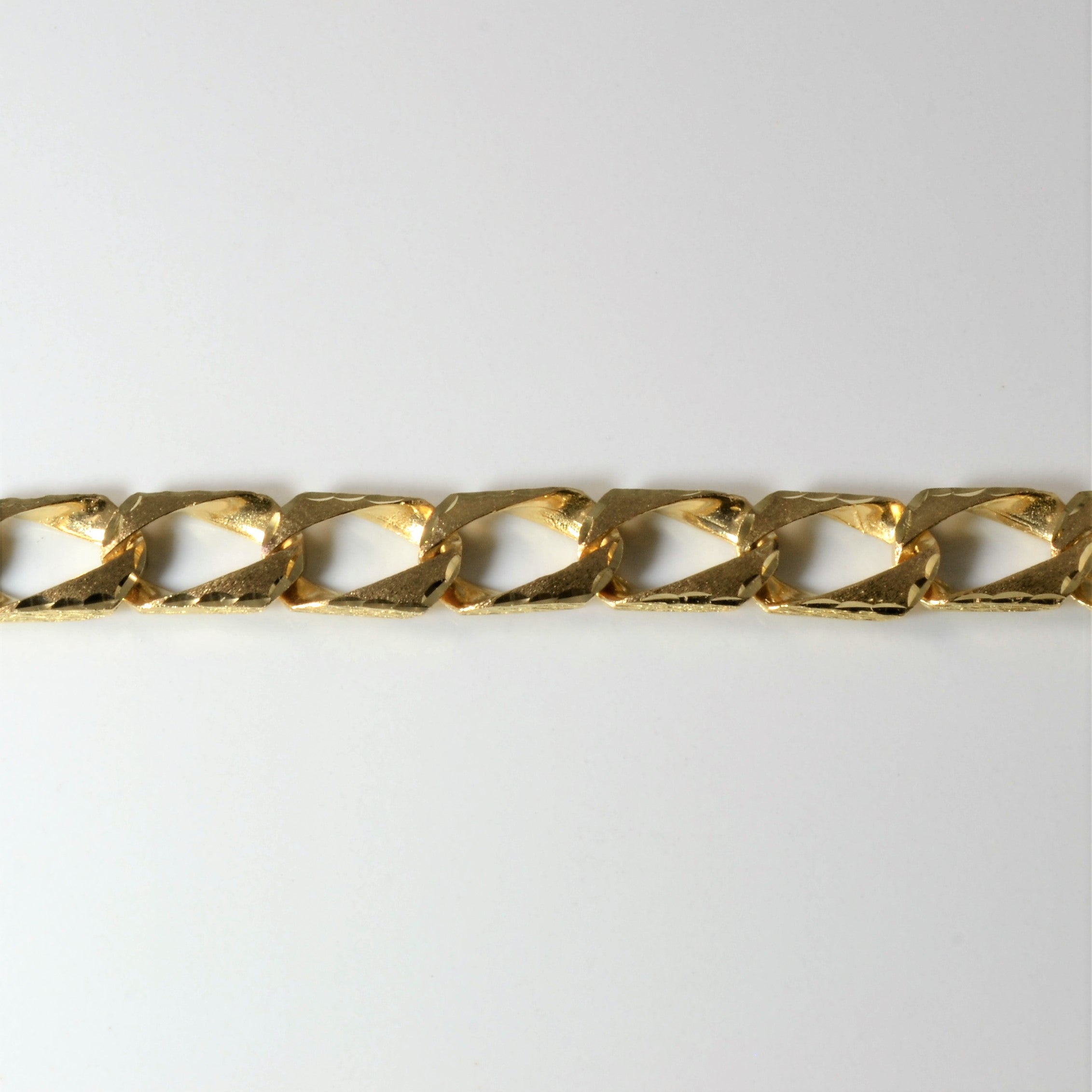 10k Yellow Gold Curb Link Chain Bracelet | 8" |