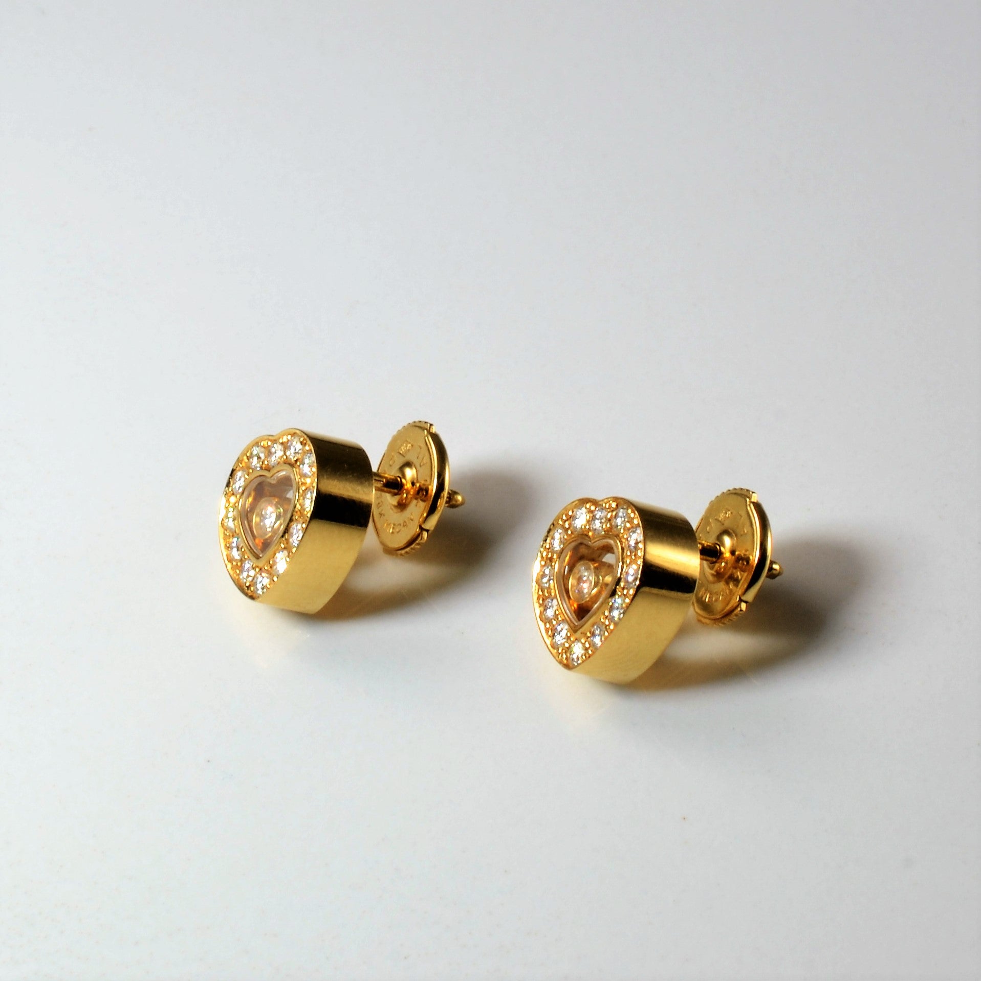 Chopard' Diamond Heart Stud Earrings | 0.38ctw |