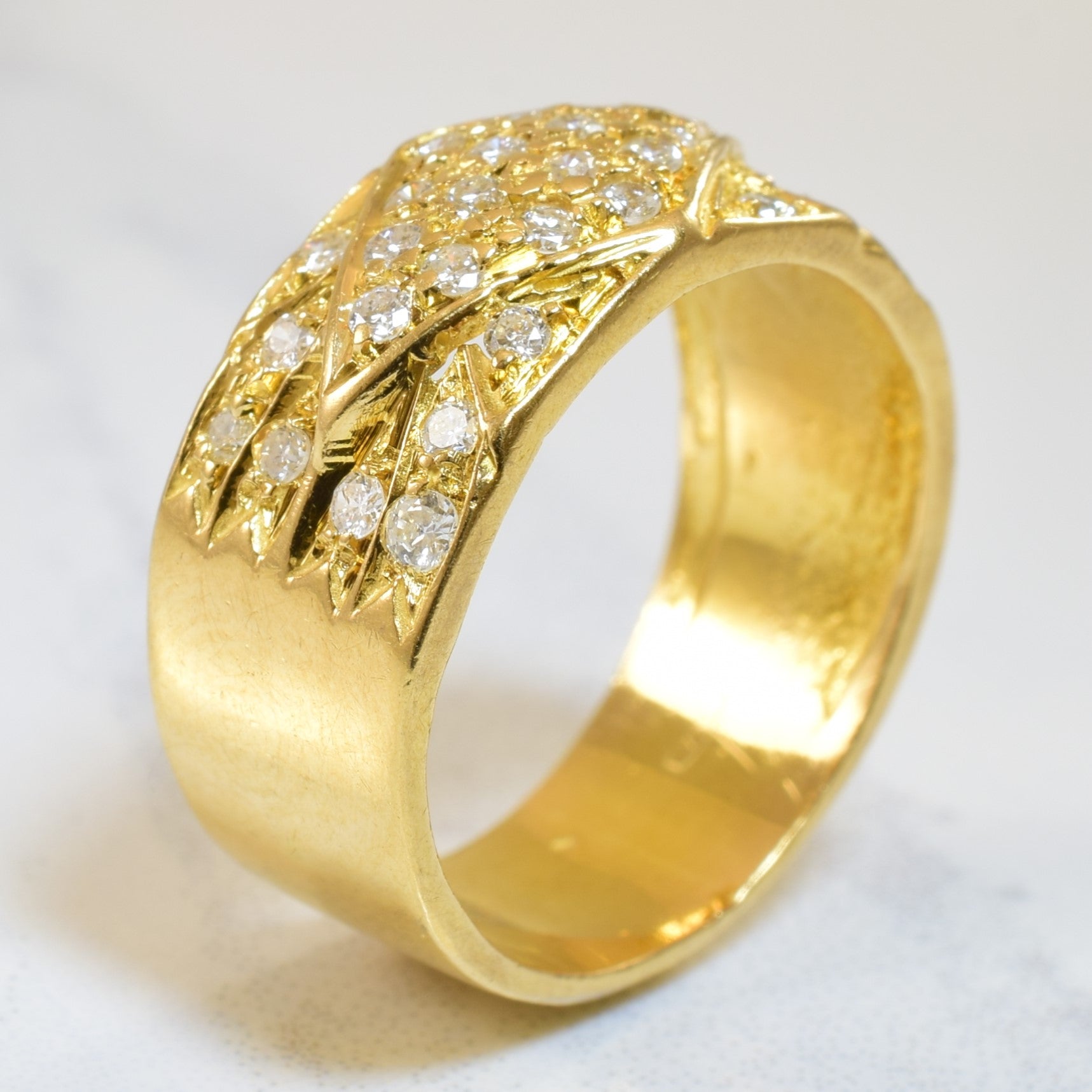 Pave Diamond Wide Band | 0.50ctw | SZ 7.75 |