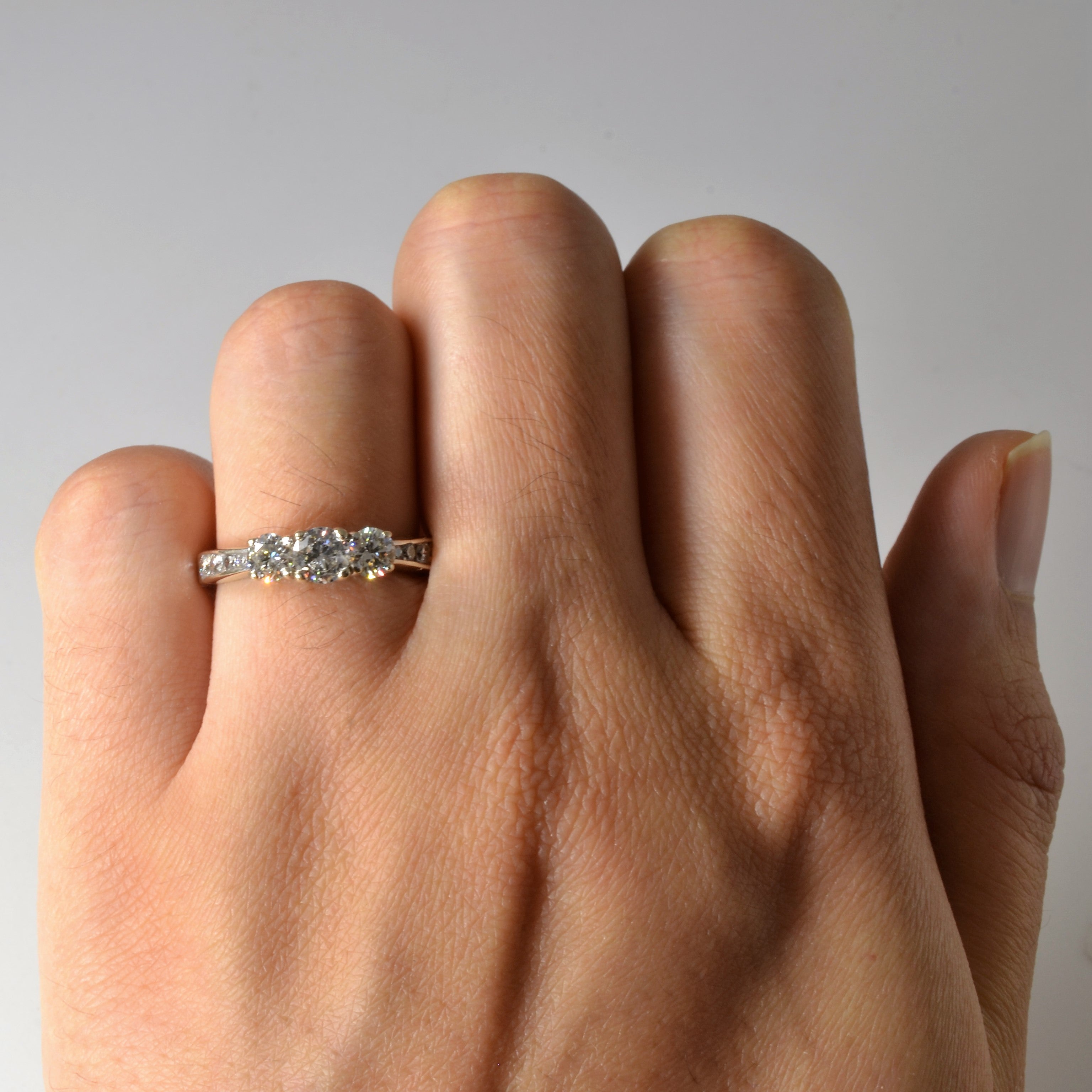 Three Stone Diamond Engagement Ring | 0.96ctw | SZ 5.75 |