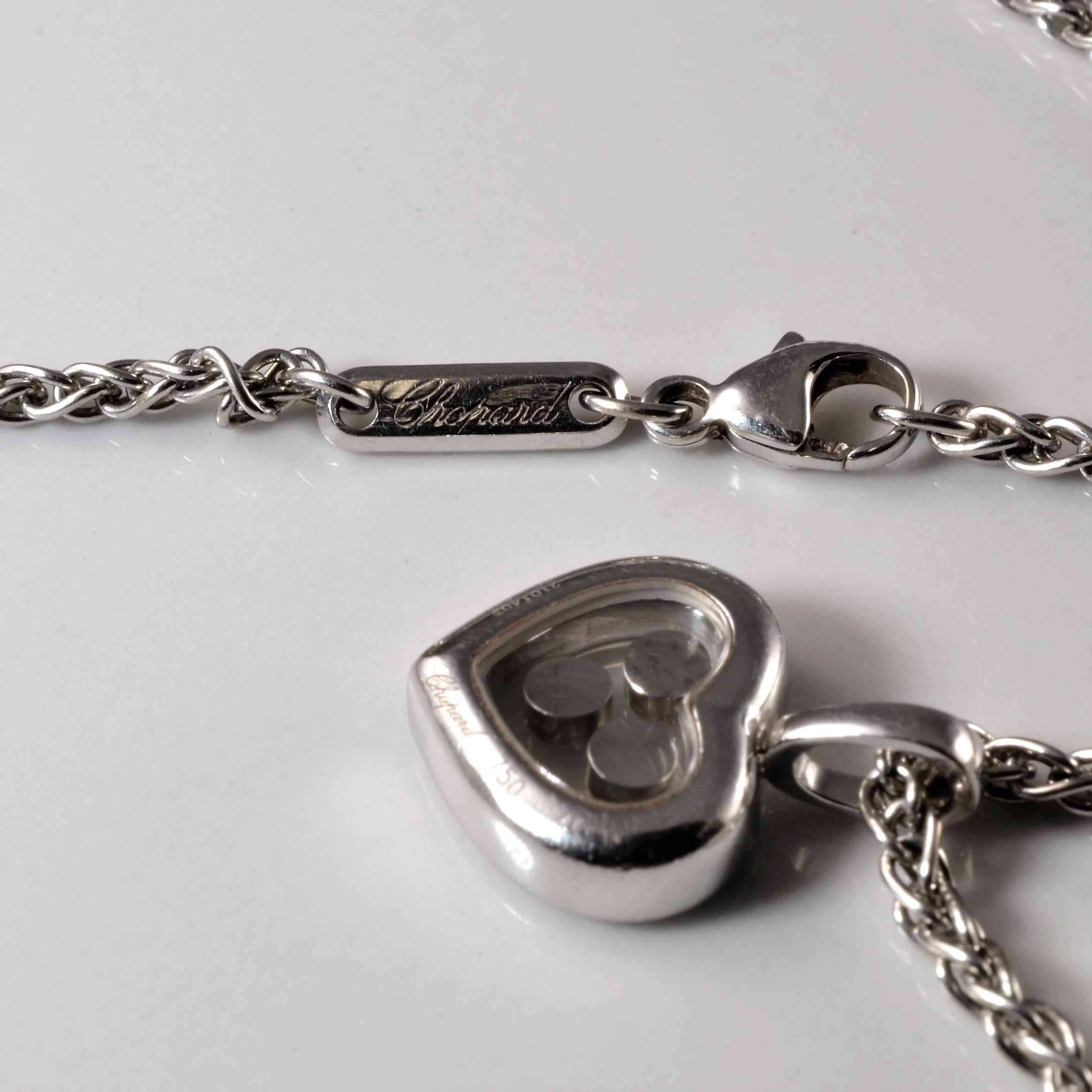 Chopard' Moving Diamonds Heart Pendant Necklace | 0.35ctw | 16"|