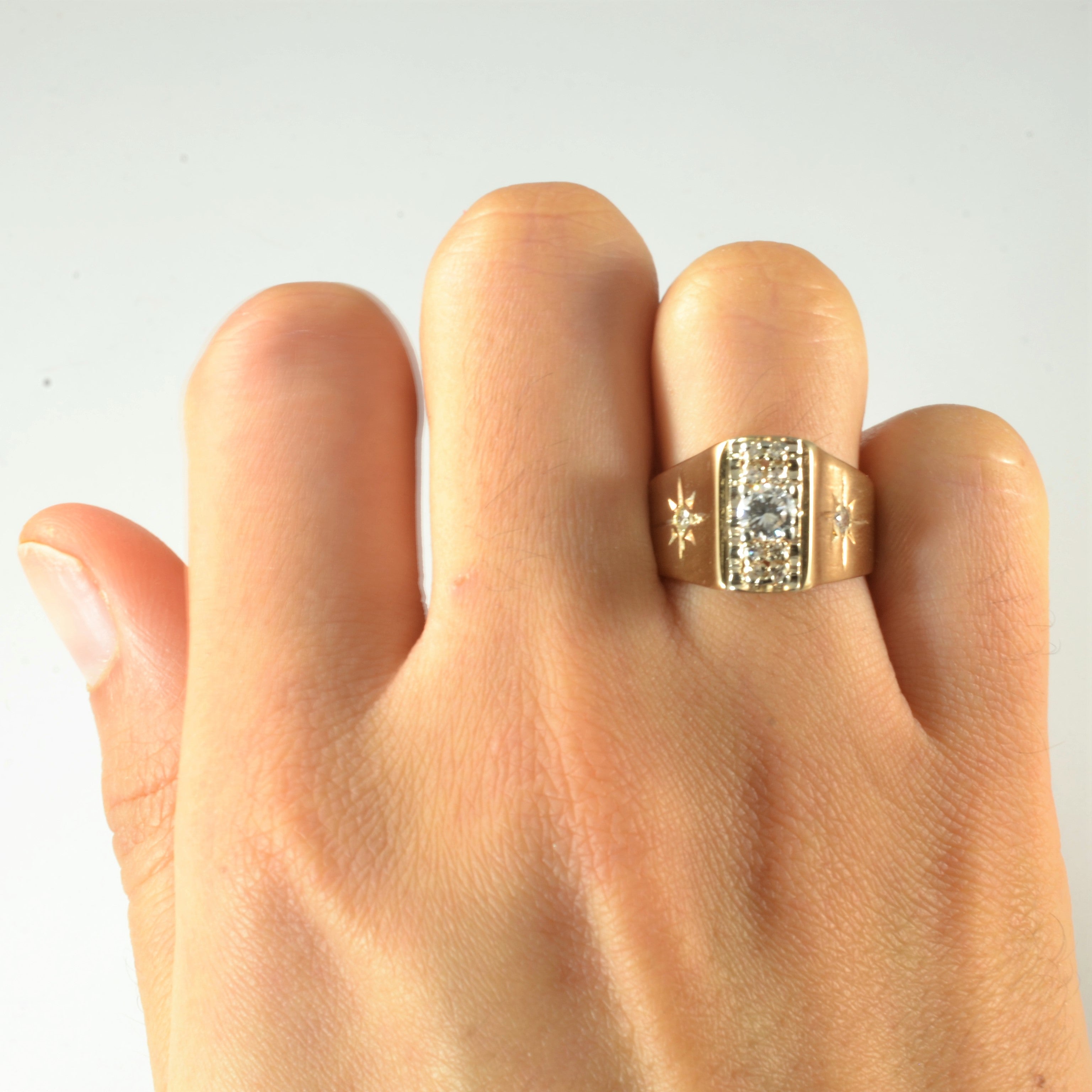 Vertical Quad Cluster Diamond Ring | 0.44ctw | SZ 6.25 |