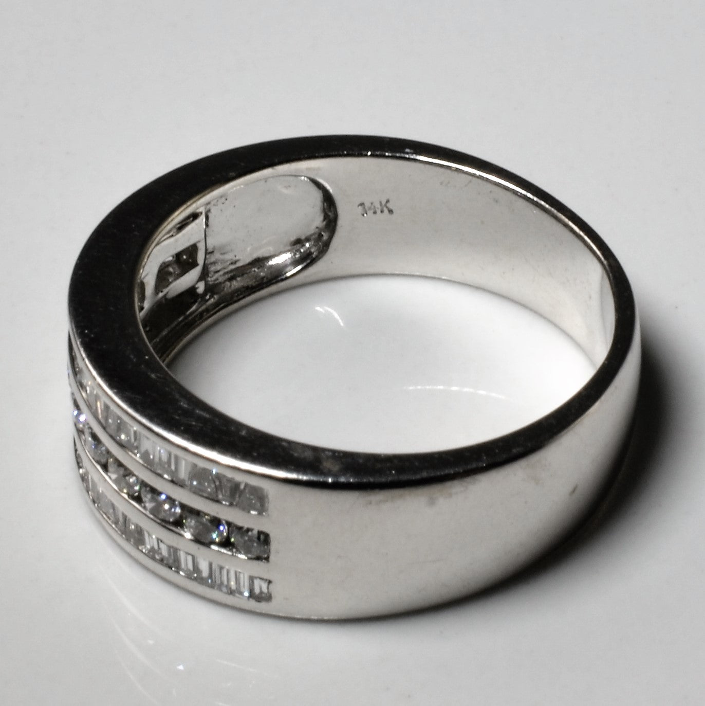Triple Row Mixed Cut Diamond Channel Band | 0.87ctw | SZ 8 |