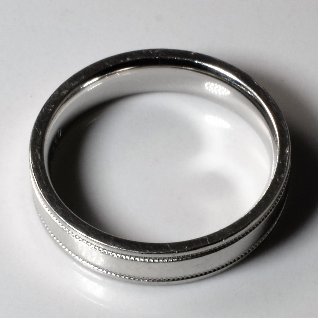 Milgrain Detailed Platinum Band | SZ 8.5 |
