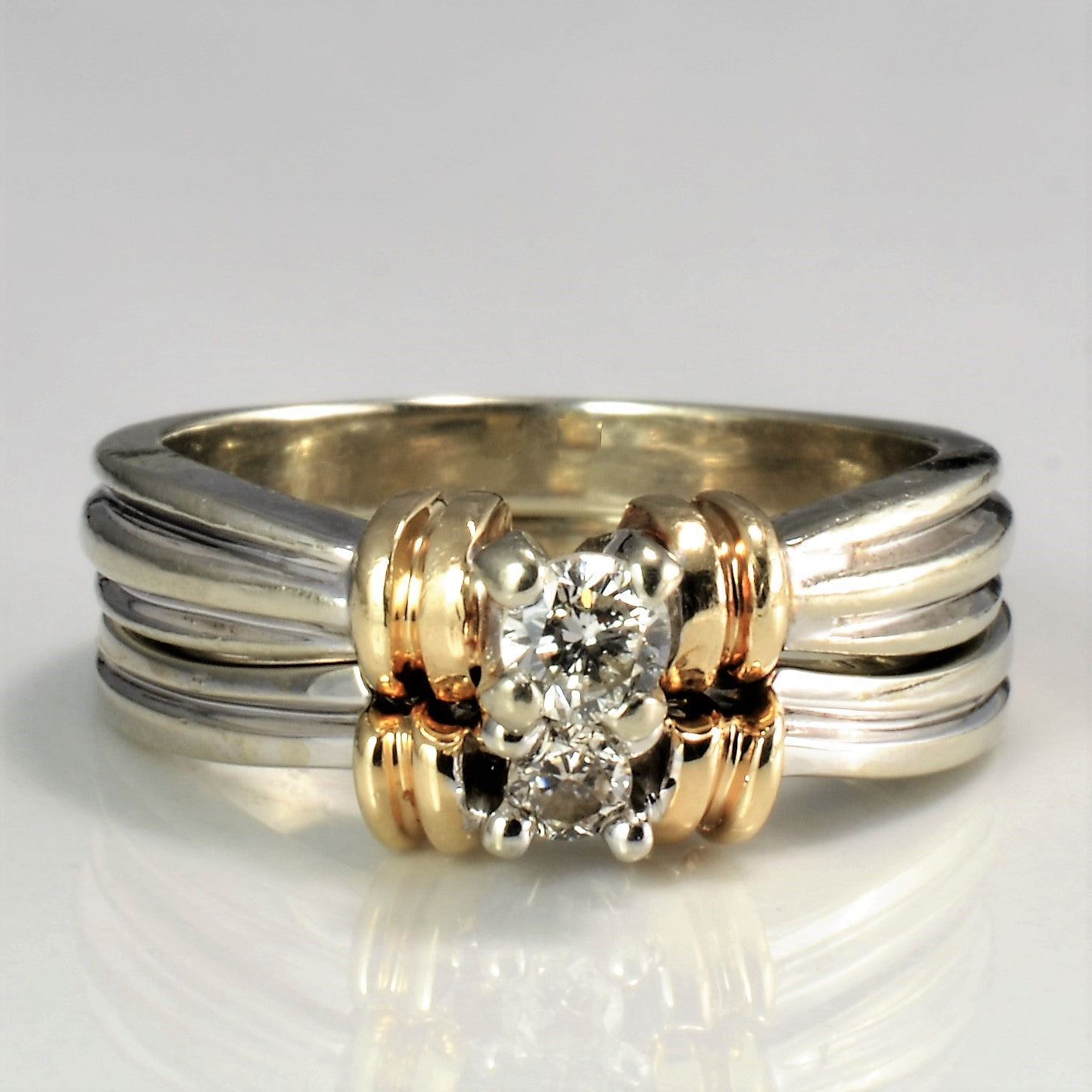Petite Tapered Diamond Wedding Set | 0.17ctw | SZ 5 |