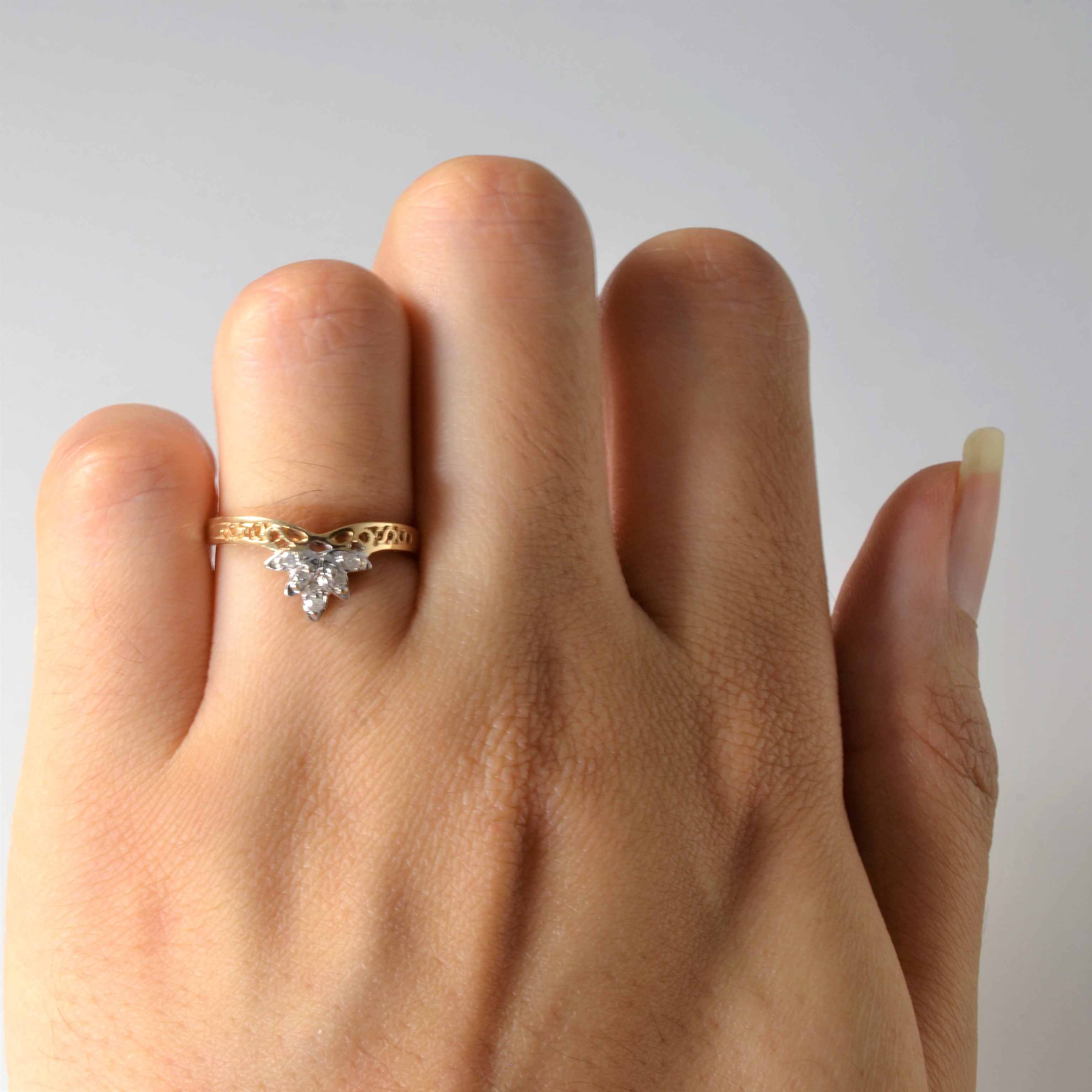 Bague contour en filigrane de diamants | 0,04 ct | Taille 6 |