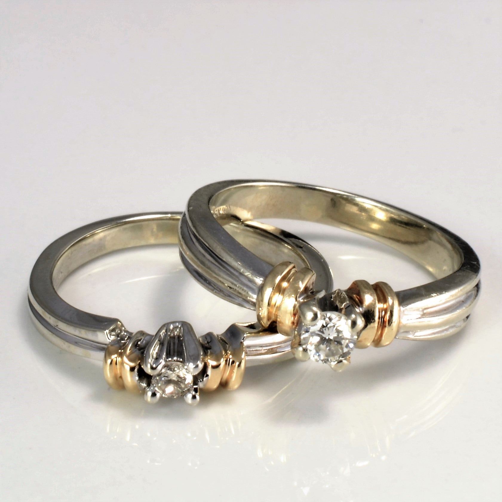 Petite Tapered Diamond Wedding Set | 0.17ctw | SZ 5 |
