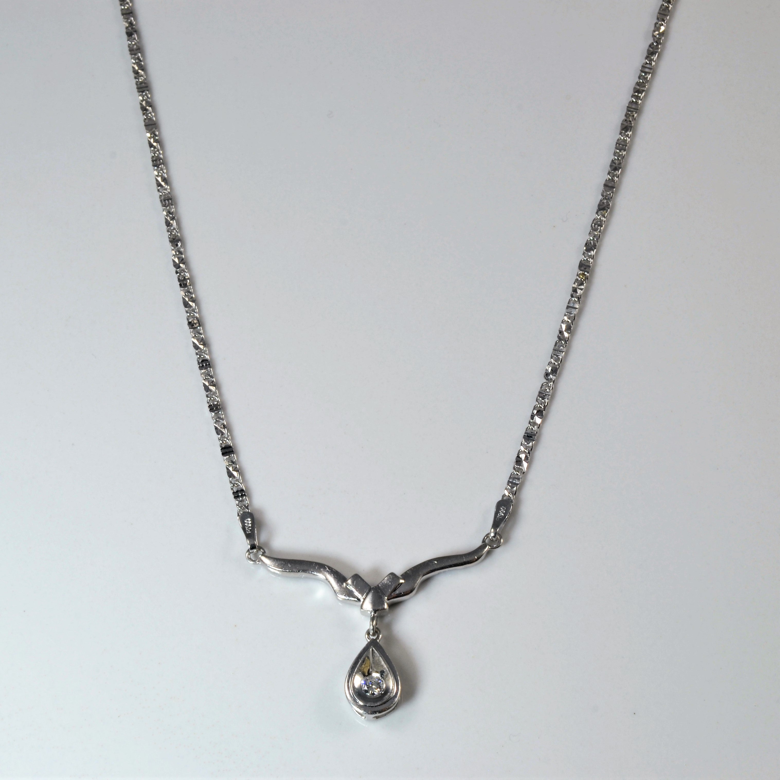 Flush Set Diamond Platinum Necklace | 0.08ct | 17" |