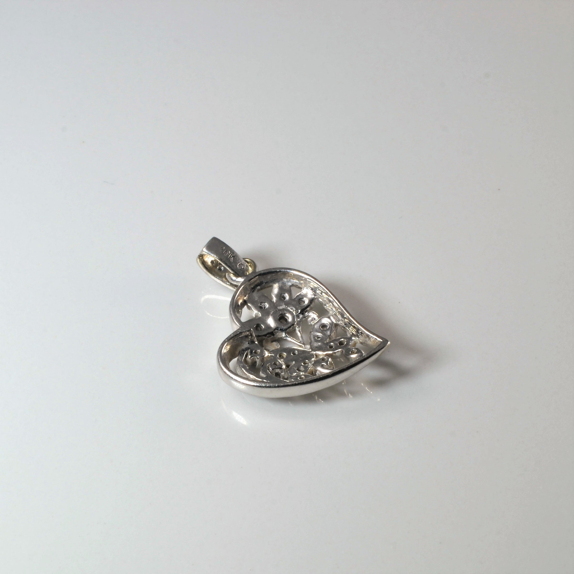 Filigree Butterfly Heart Pendant | 0.15ctw |
