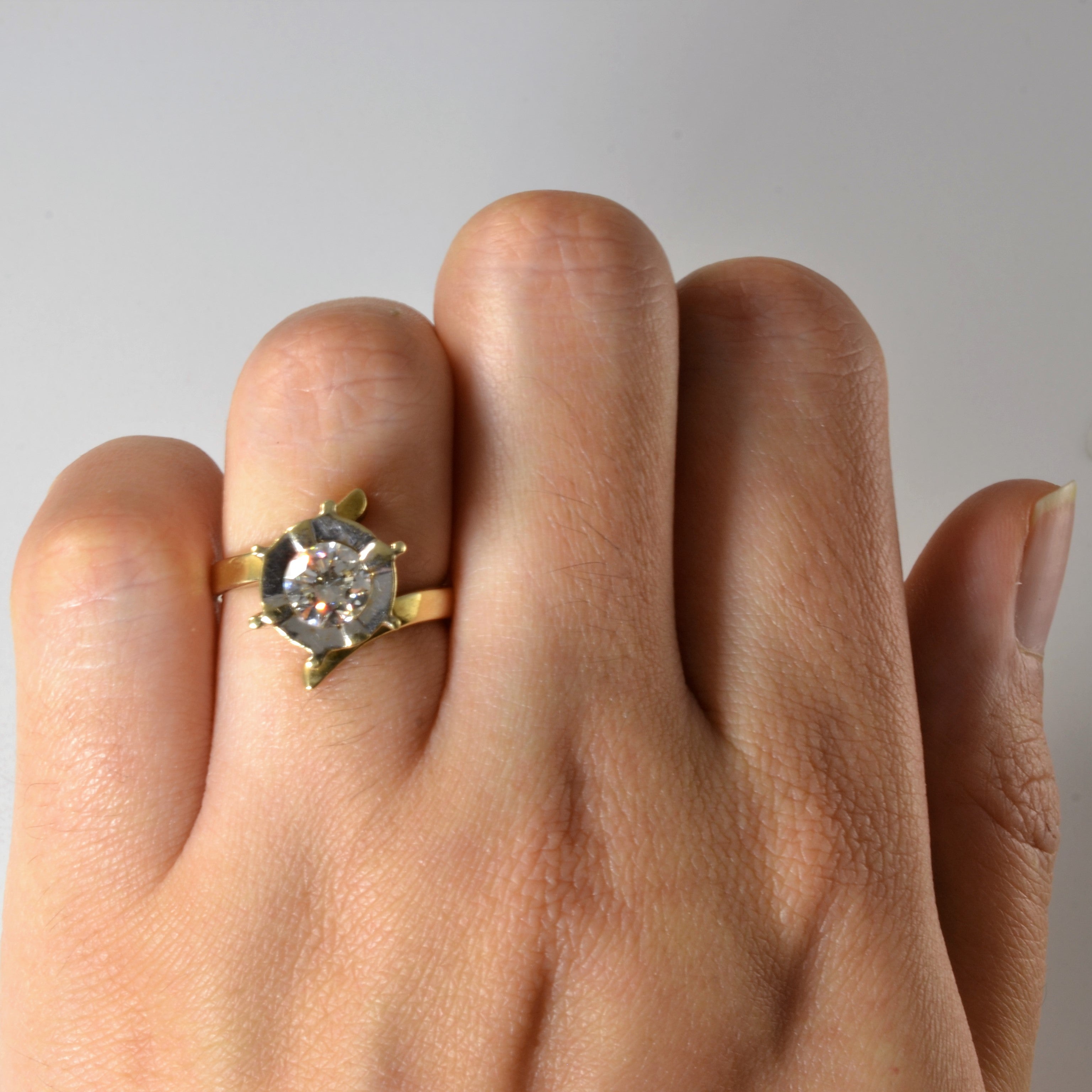 Ship Wheel Diamond Bypass Ring | 0.91ct | SZ 5.75 |