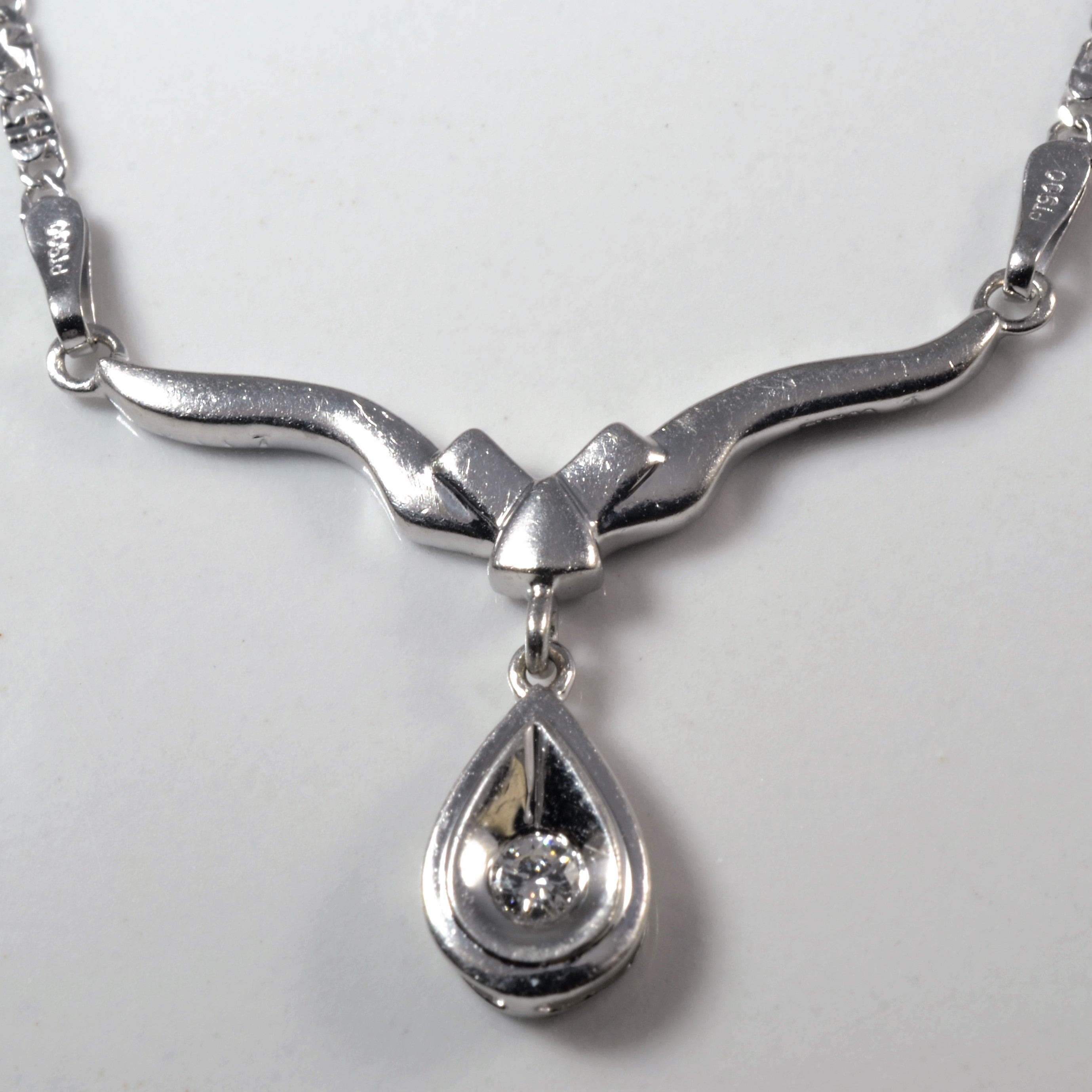 Flush Set Diamond Platinum Necklace | 0.08ct | 17" |