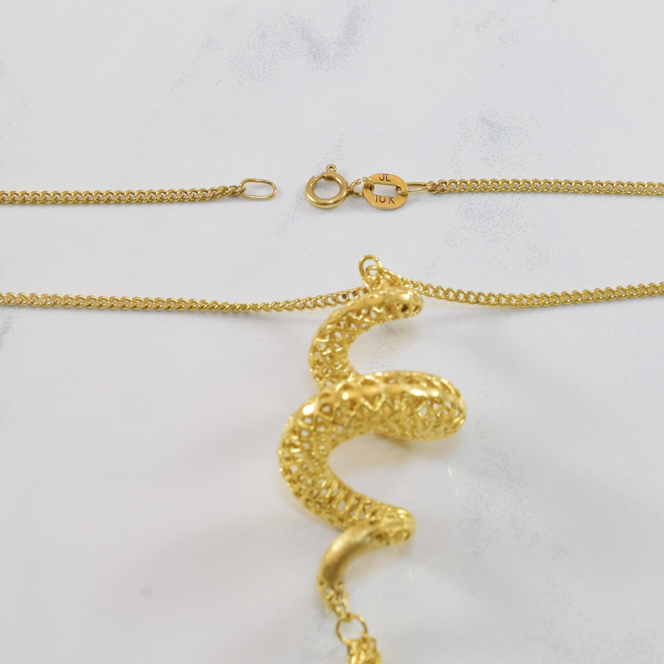 Yellow Gold Spiral Tassel Necklace | 26" |