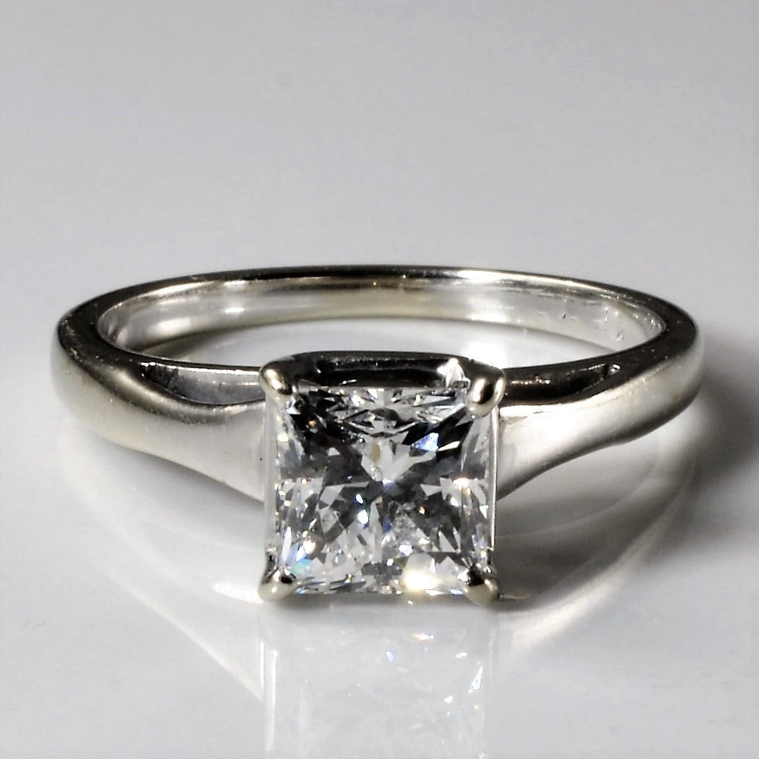 Tapered Solitaire Princess Diamond Ring | 0.97ct | SZ 4.5 |