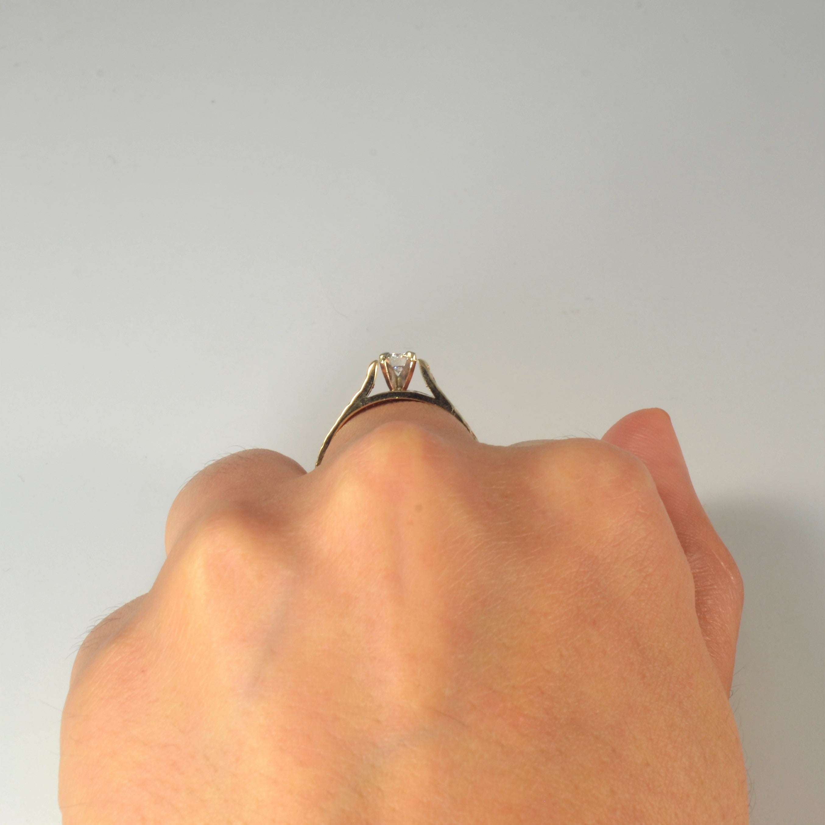 Textured Solitaire Diamond Engagement Ring | 0.27ct | SZ 8.25 |