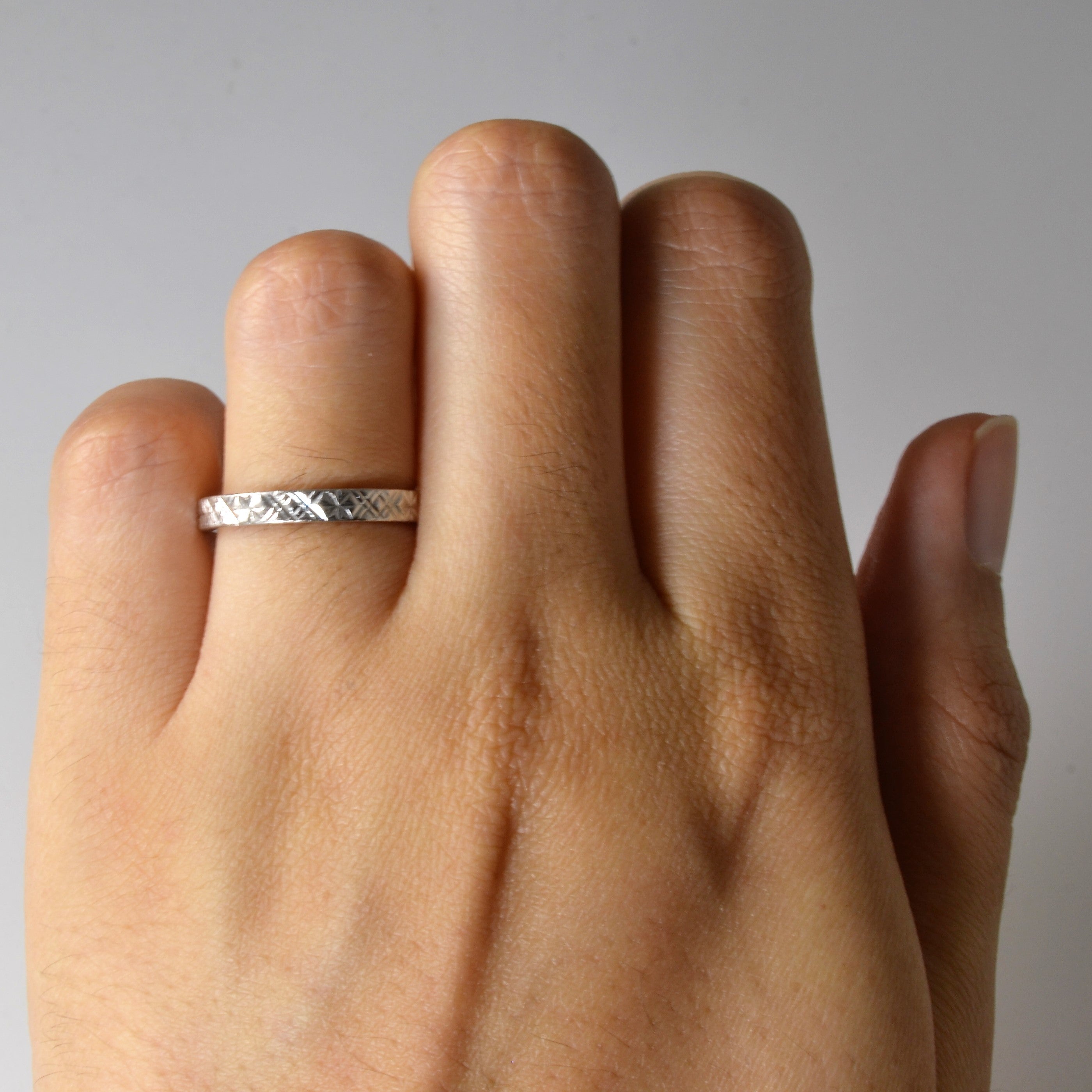 Diamond Cut Platinum Band | SZ 6.25 |