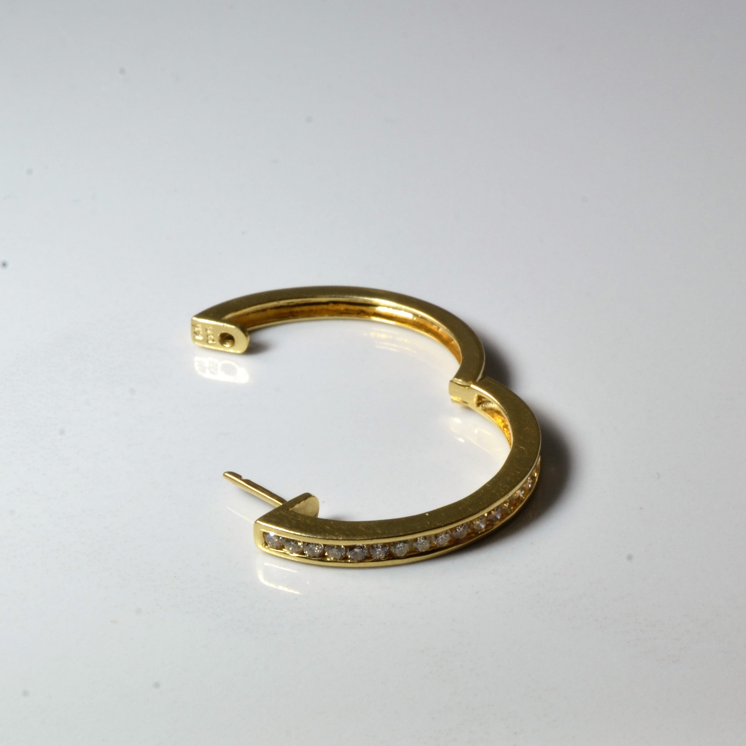 Channel Set Diamond Hoop Earrings | 0.72ctw |