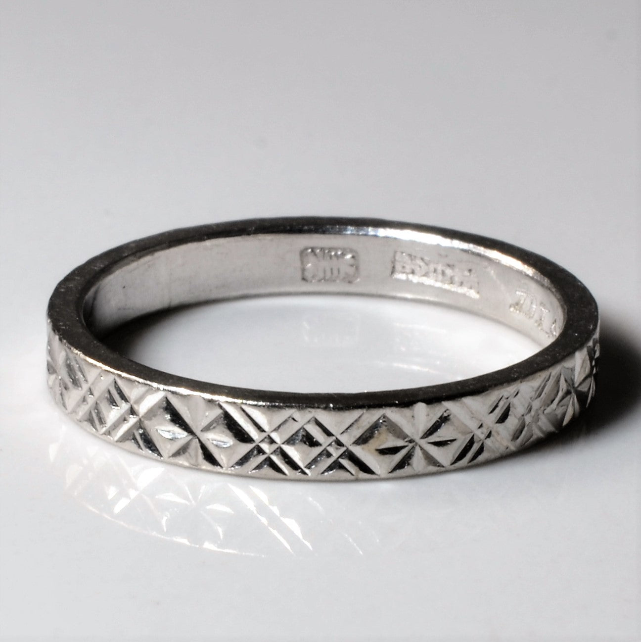 Diamond Cut Platinum Band | SZ 6.25 |