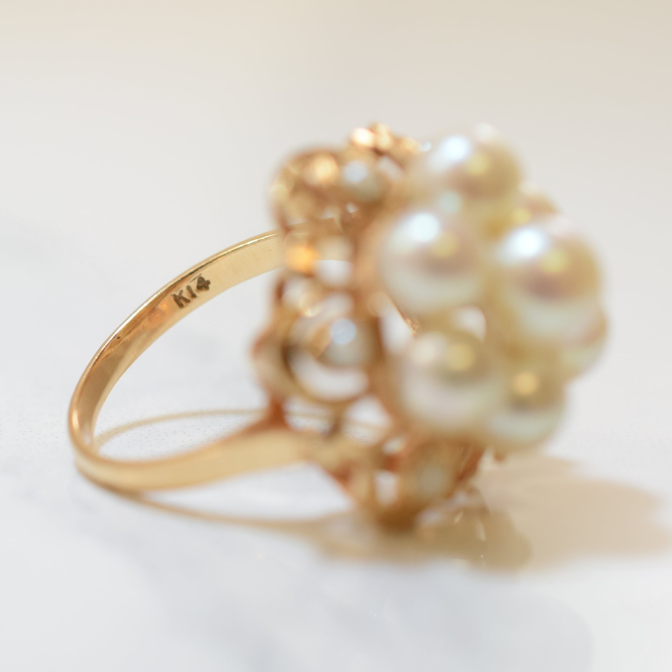 Cluster Pearl Cocktail Ring | 11.61ctw | SZ 8 |