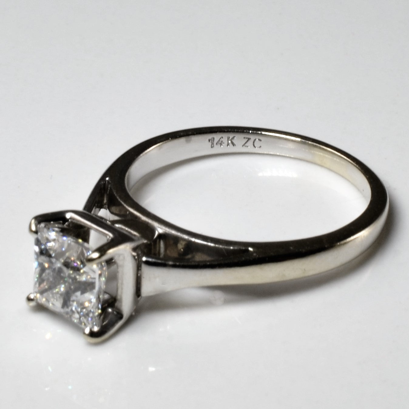 Tapered Solitaire Princess Diamond Ring | 0.97ct | SZ 4.5 |