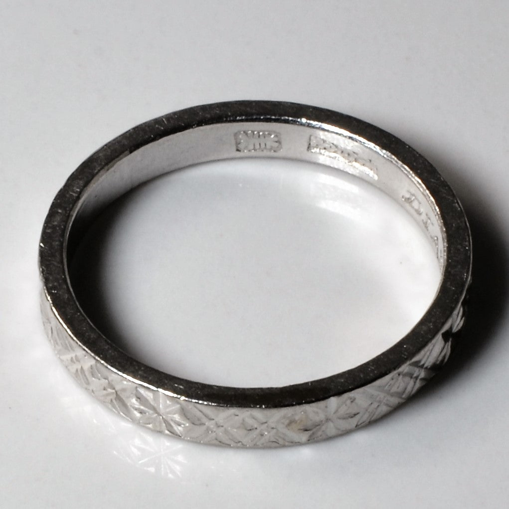 Diamond Cut Platinum Band | SZ 6.25 |