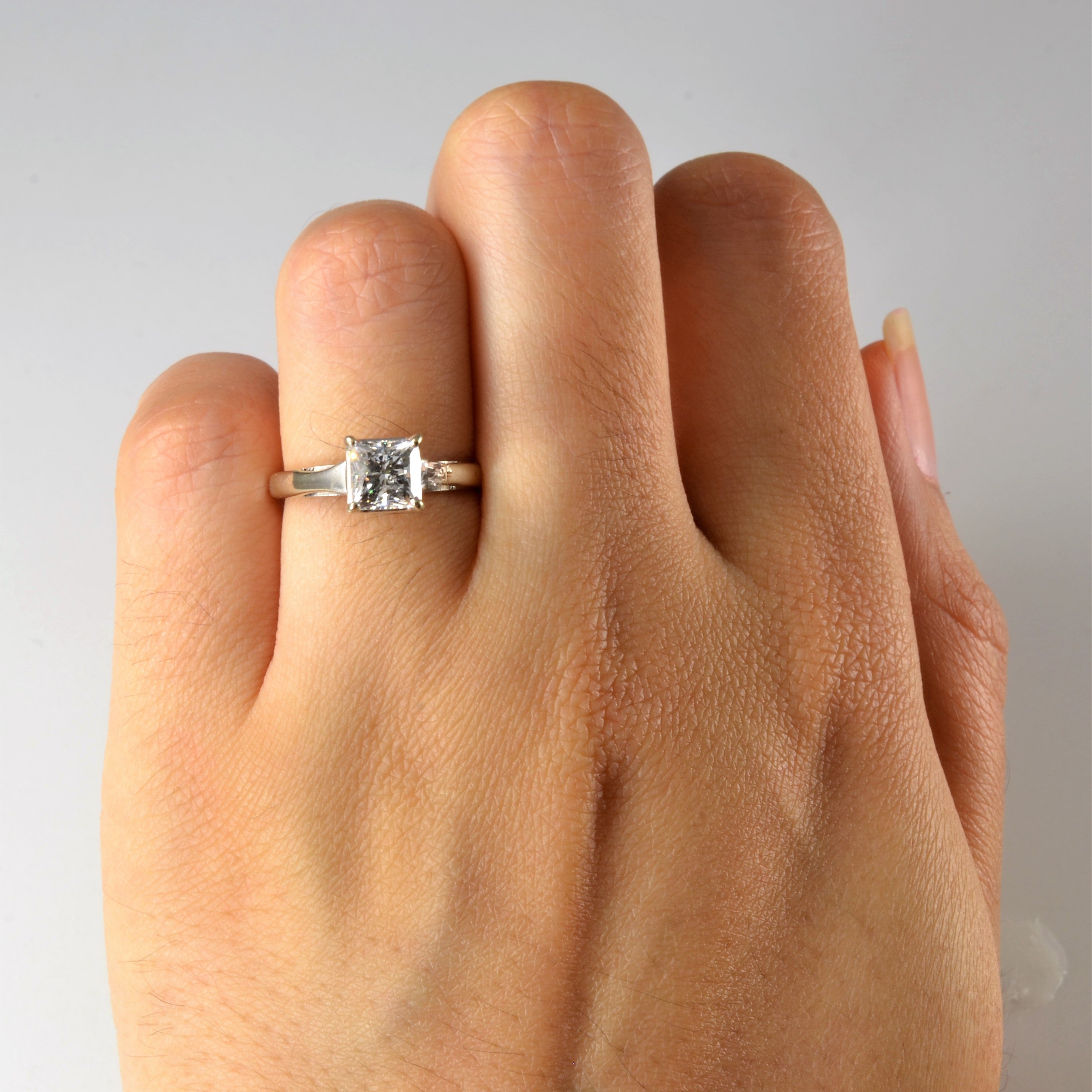 Tapered Solitaire Princess Diamond Ring | 0.97ct | SZ 4.5 |