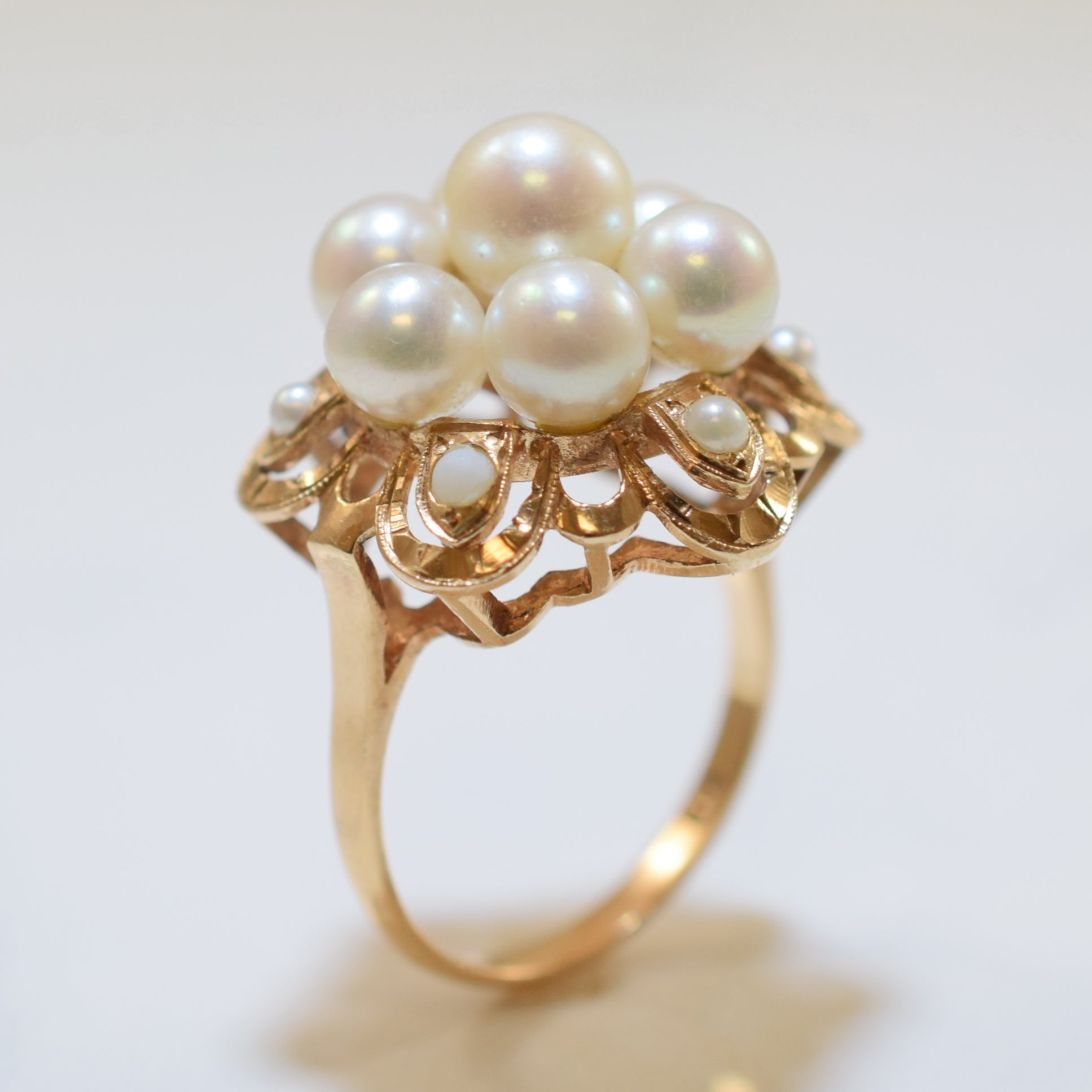 Cluster Pearl Cocktail Ring | 11.61ctw | SZ 8 |