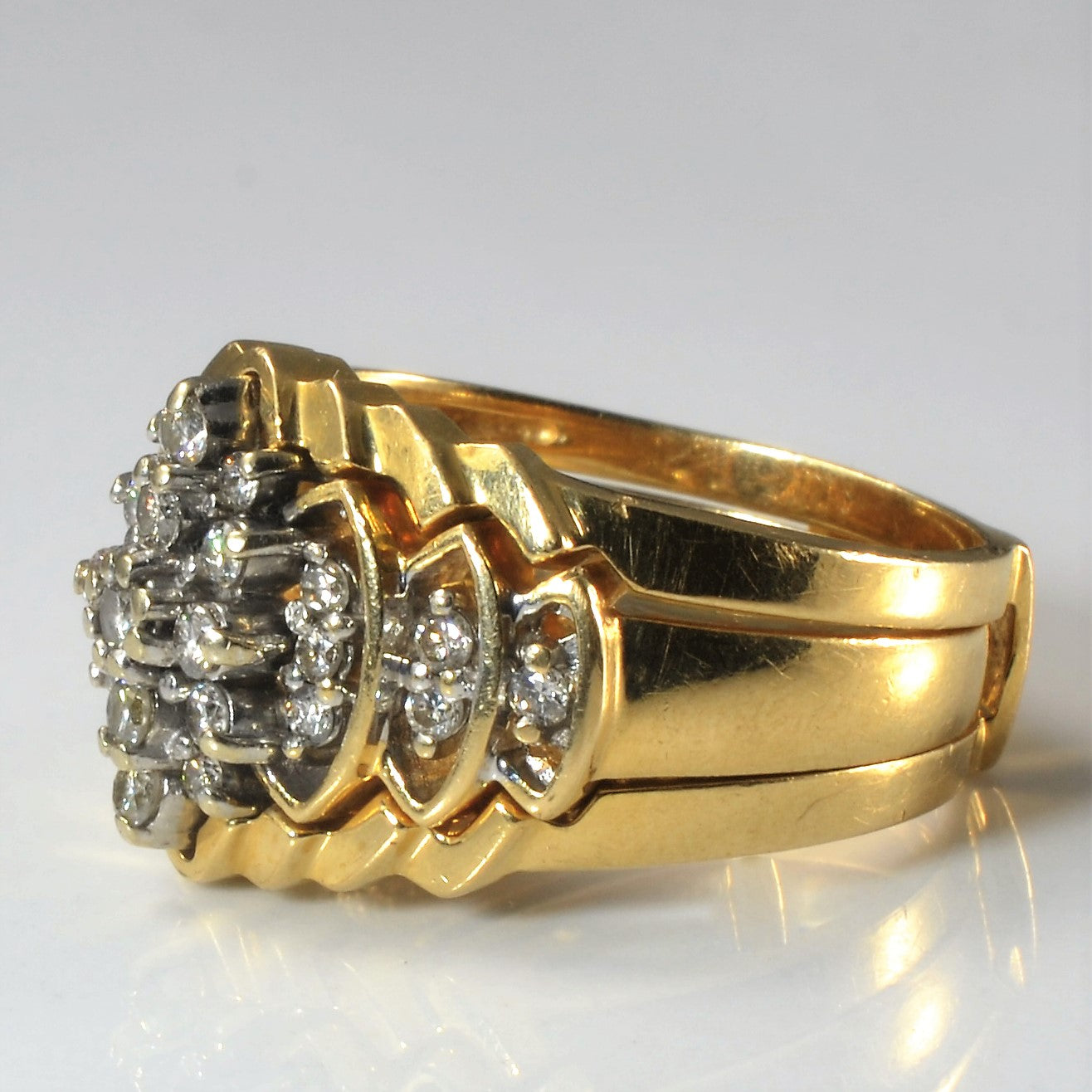 Radiant Diamond Cluster Band & Ring Enhancer Set | 0.30ctw | SZ 6.75 |