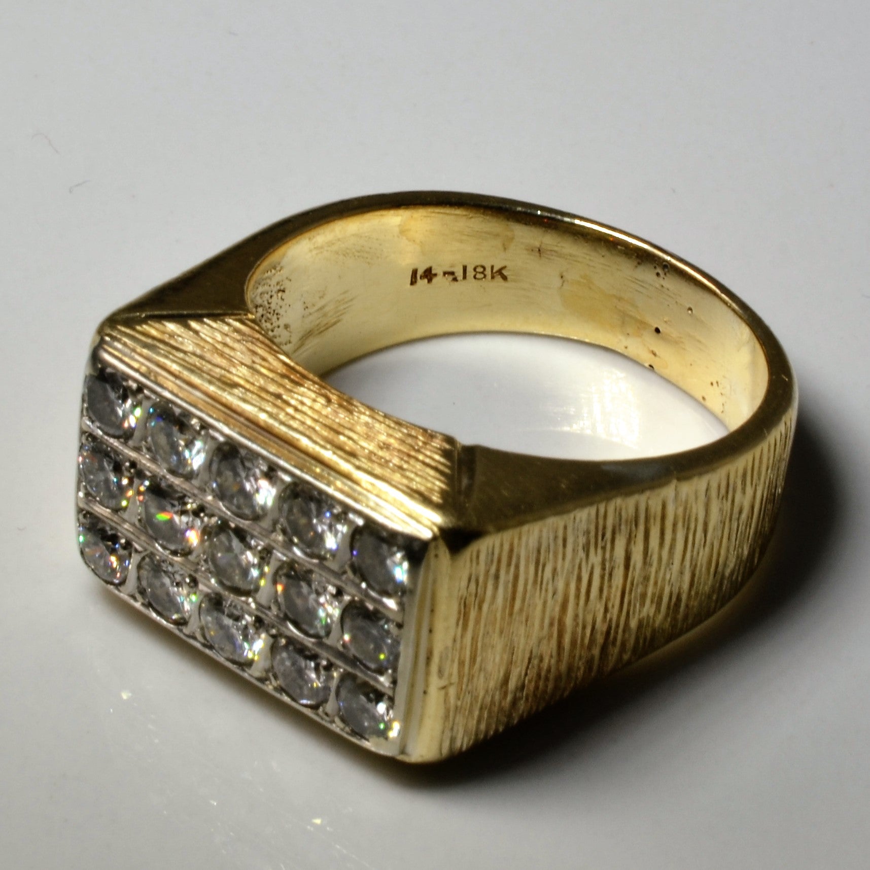 Textured Grid Set Diamond Ring | 1.95ctw | SZ 11.25 |
